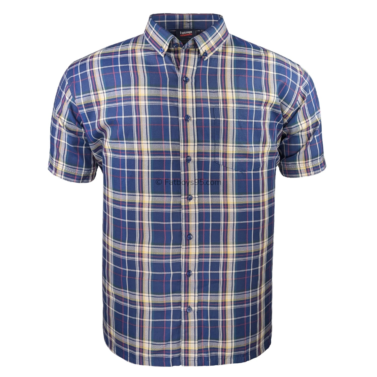 Espionage Check S/S Shirt - SH447 - Navy 1
