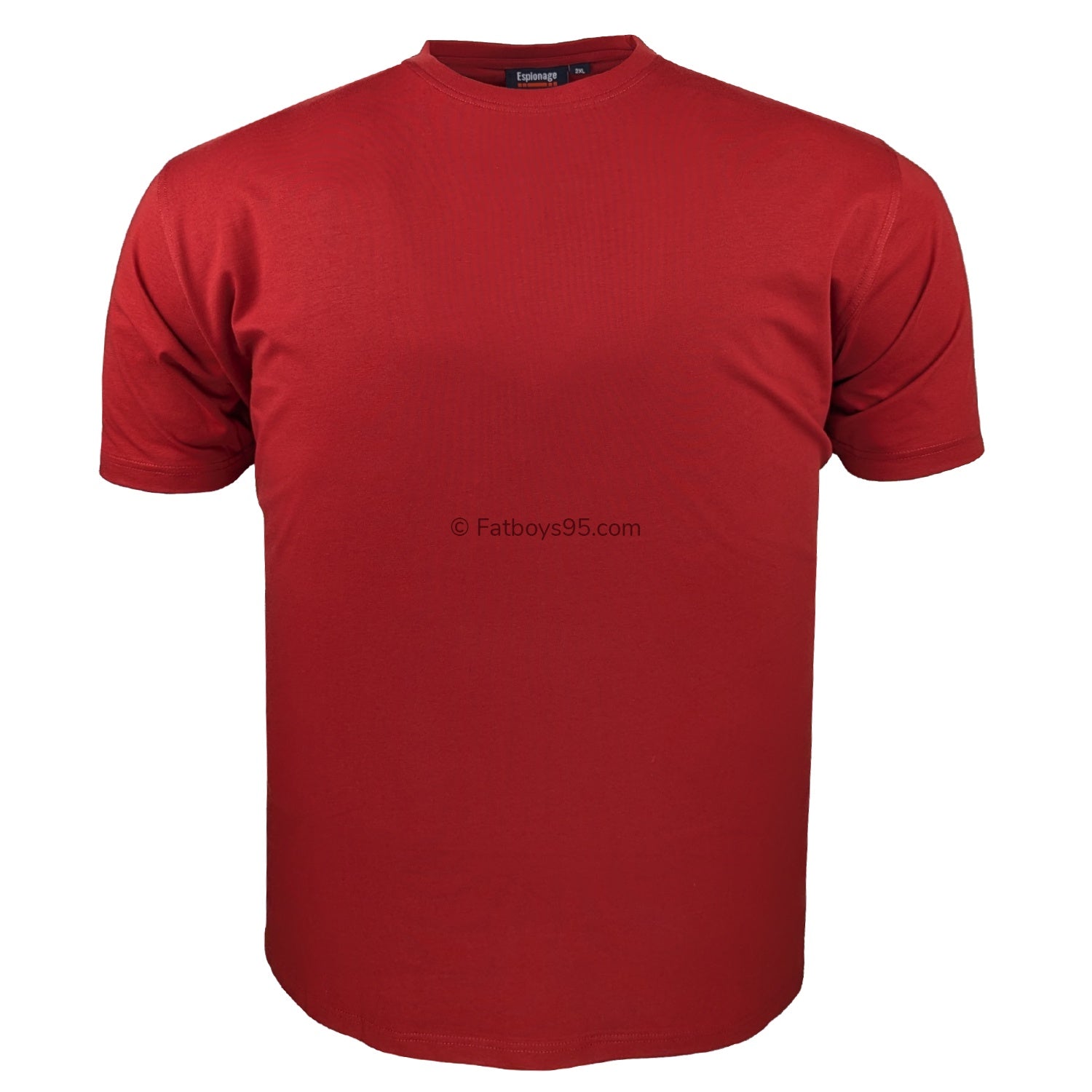 Espionage Plain Round Neck T-Shirt - T015 - Dark Red 1