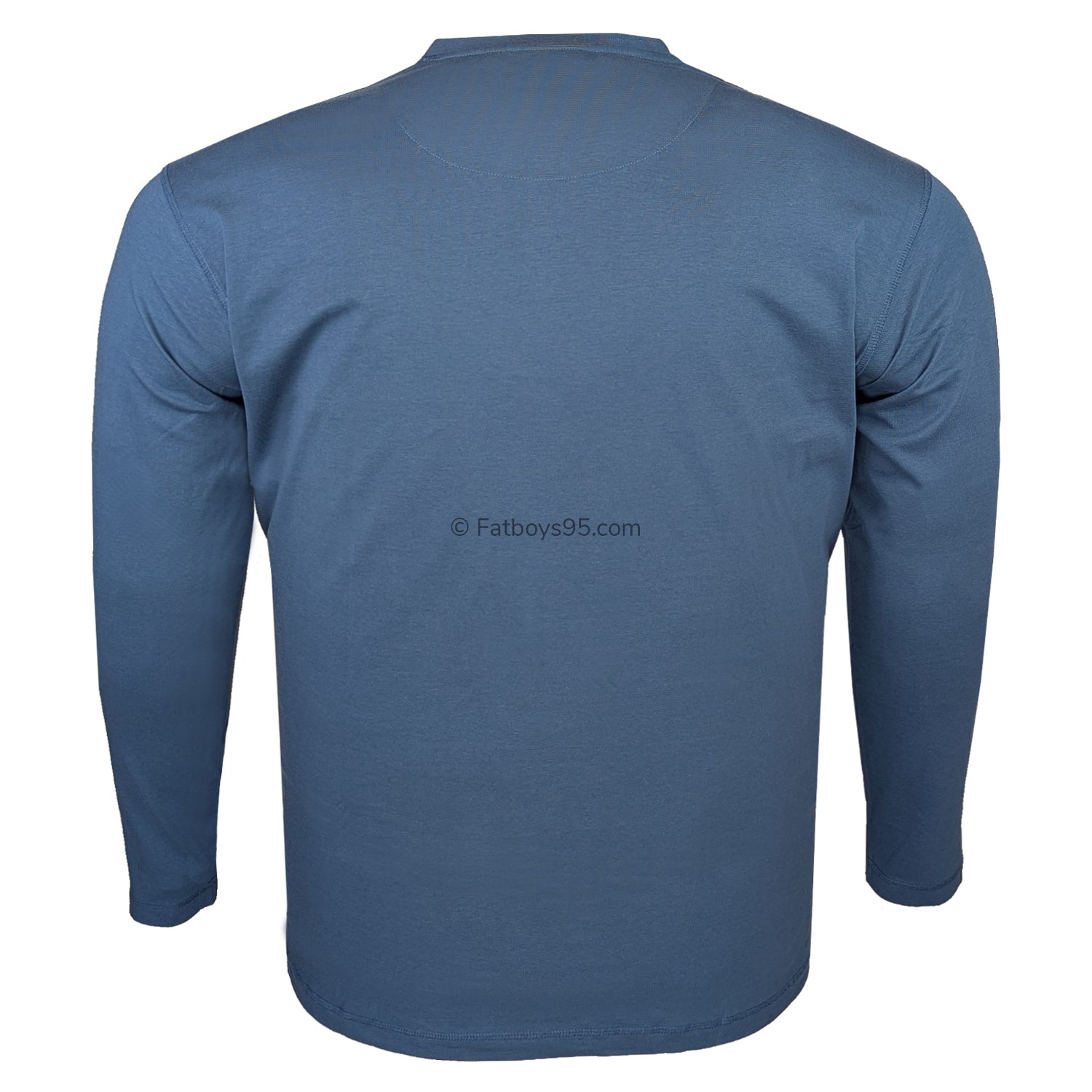 Espionage Long Sleeve Grandad Tee - T310 - Mid Blue 2
