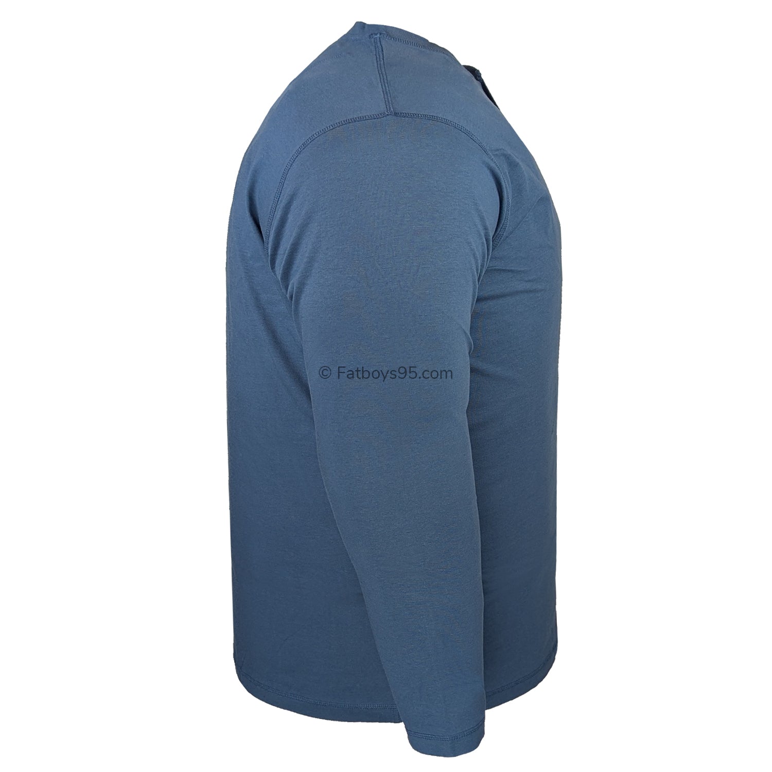 Espionage Long Sleeve Grandad Tee - T310 - Mid Blue 4