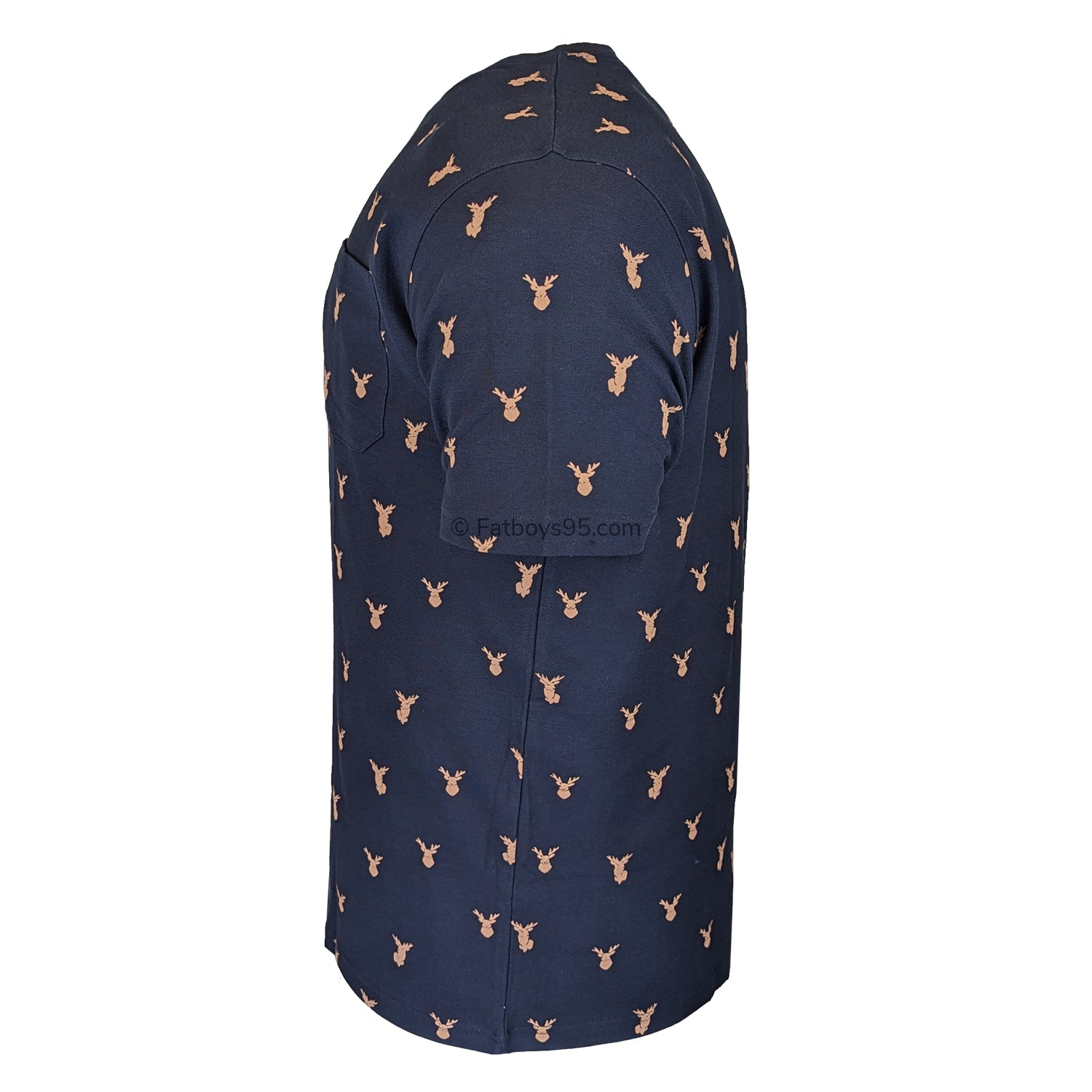 Espionage Stag Print Tee - T389 - Navy 4