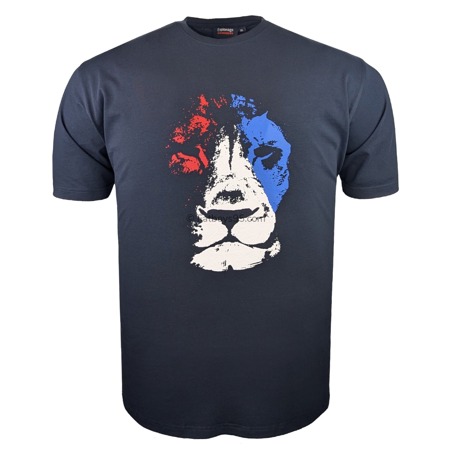 Espionage Abstract Lion Print Tee - T440 - Navy 1
