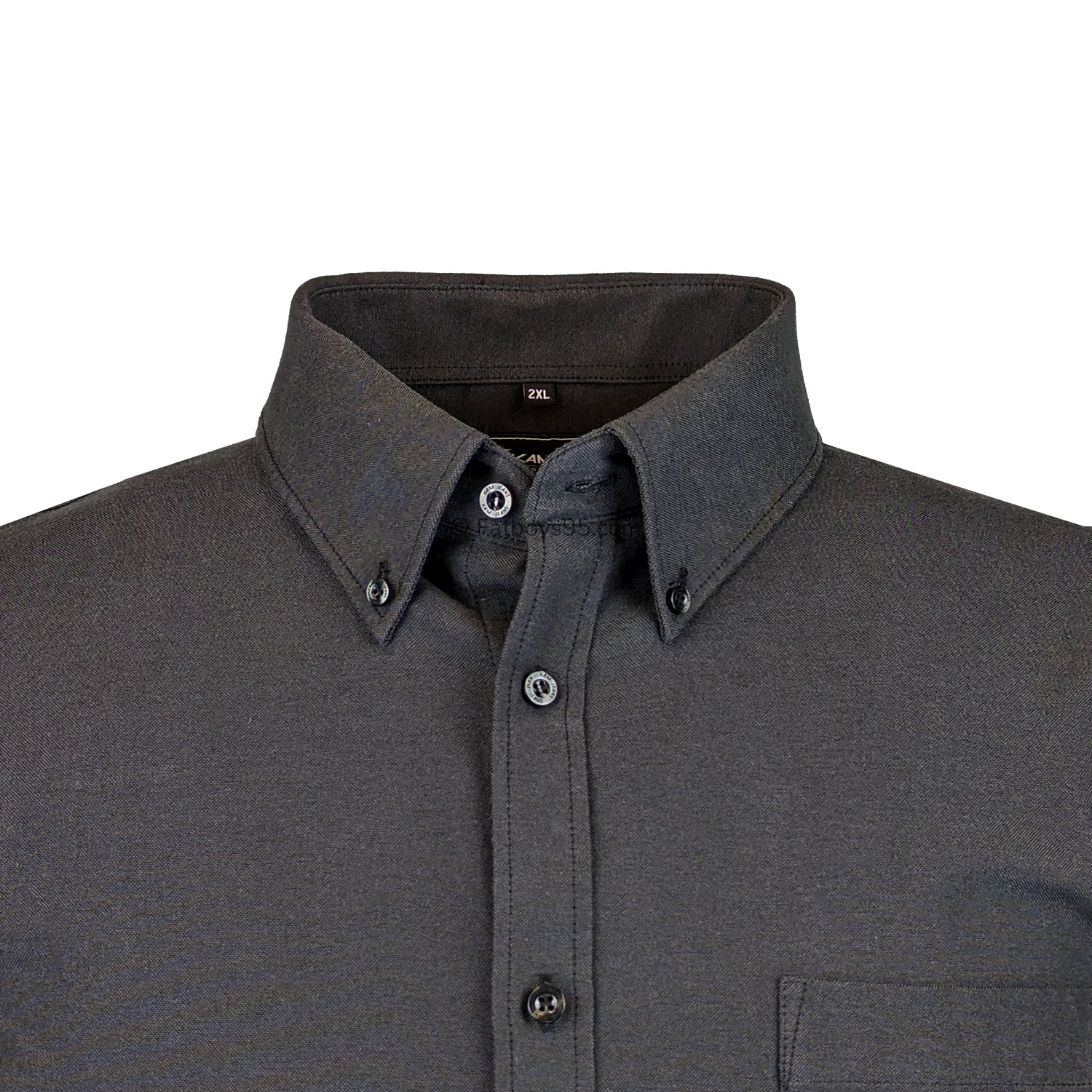 Kam S/S Oxford Shirt - KBS 663A - Black 2