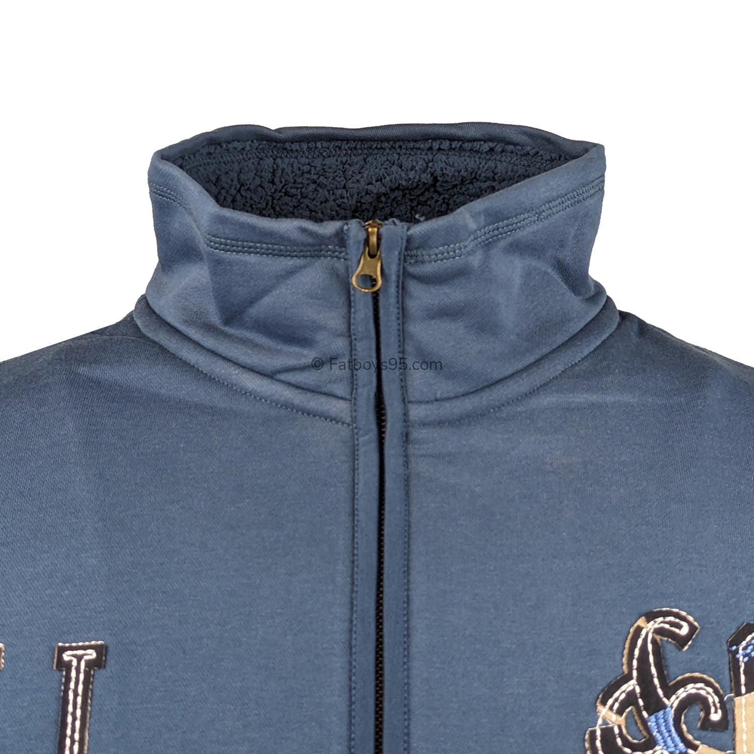 Kam Full Zip Fleece Lined Jumper - KBS 786 - Denim 2