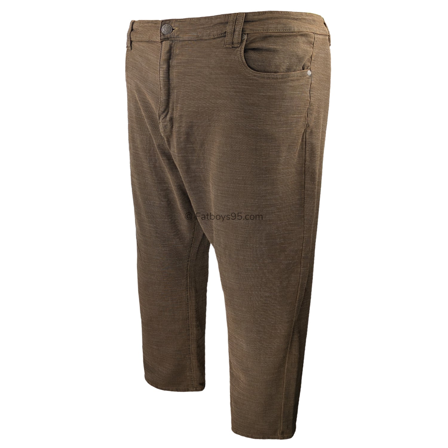 Kam Stretch Slub Weave Trousers - KBS 264 - Tabacco 2