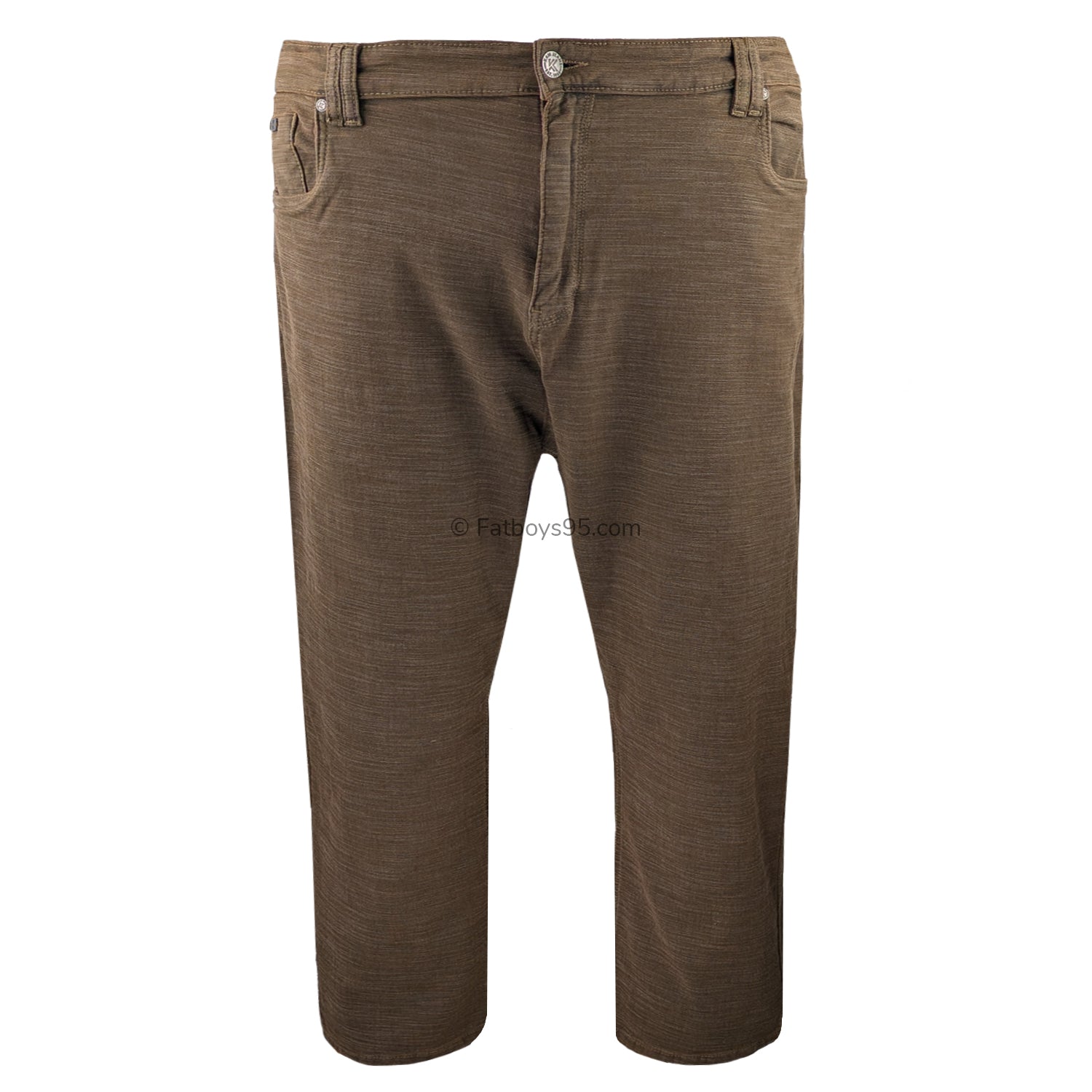 Kam Stretch Slub Weave Trousers - KBS 264 - Tabacco 1
