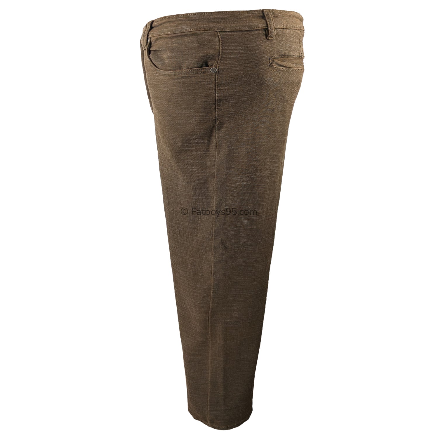 Kam Stretch Slub Weave Trousers - KBS 264 - Tabacco 3