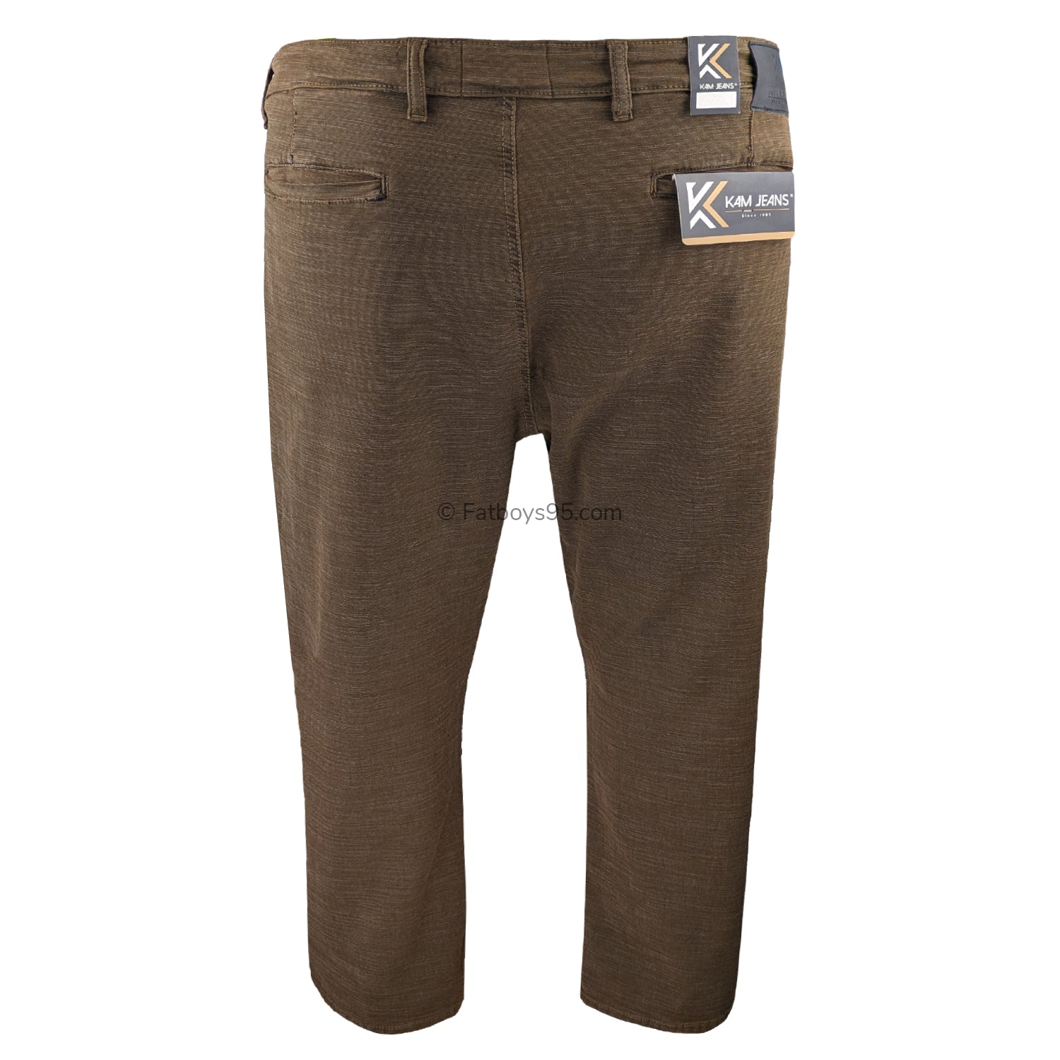 Kam Stretch Slub Weave Trousers - KBS 264 - Tabacco 4