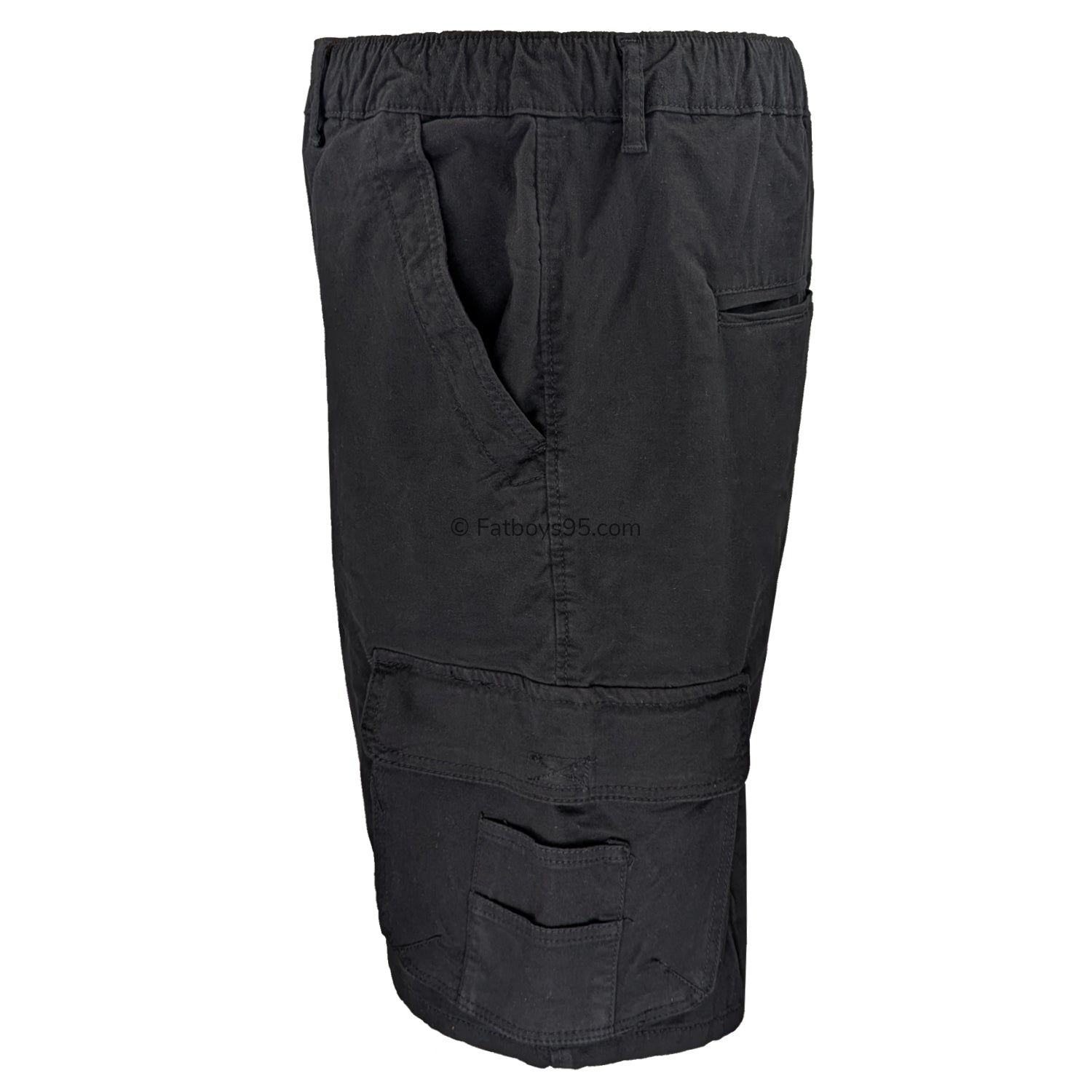 Kam Elasticated Cargo Shorts - KBS 3404 - Black 3