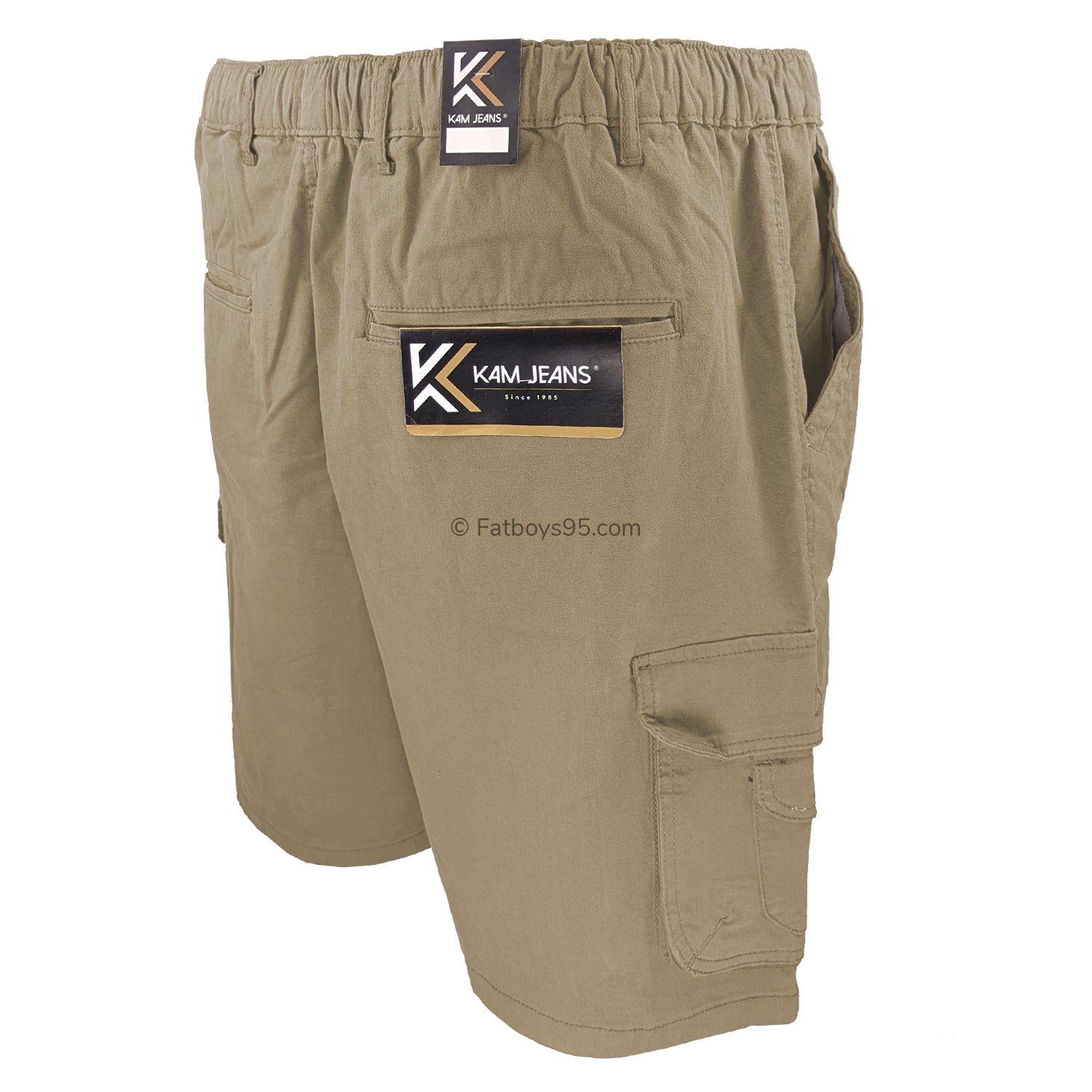 Kam Elasticated Cargo Shorts - KBS 3404 - Stone 5
