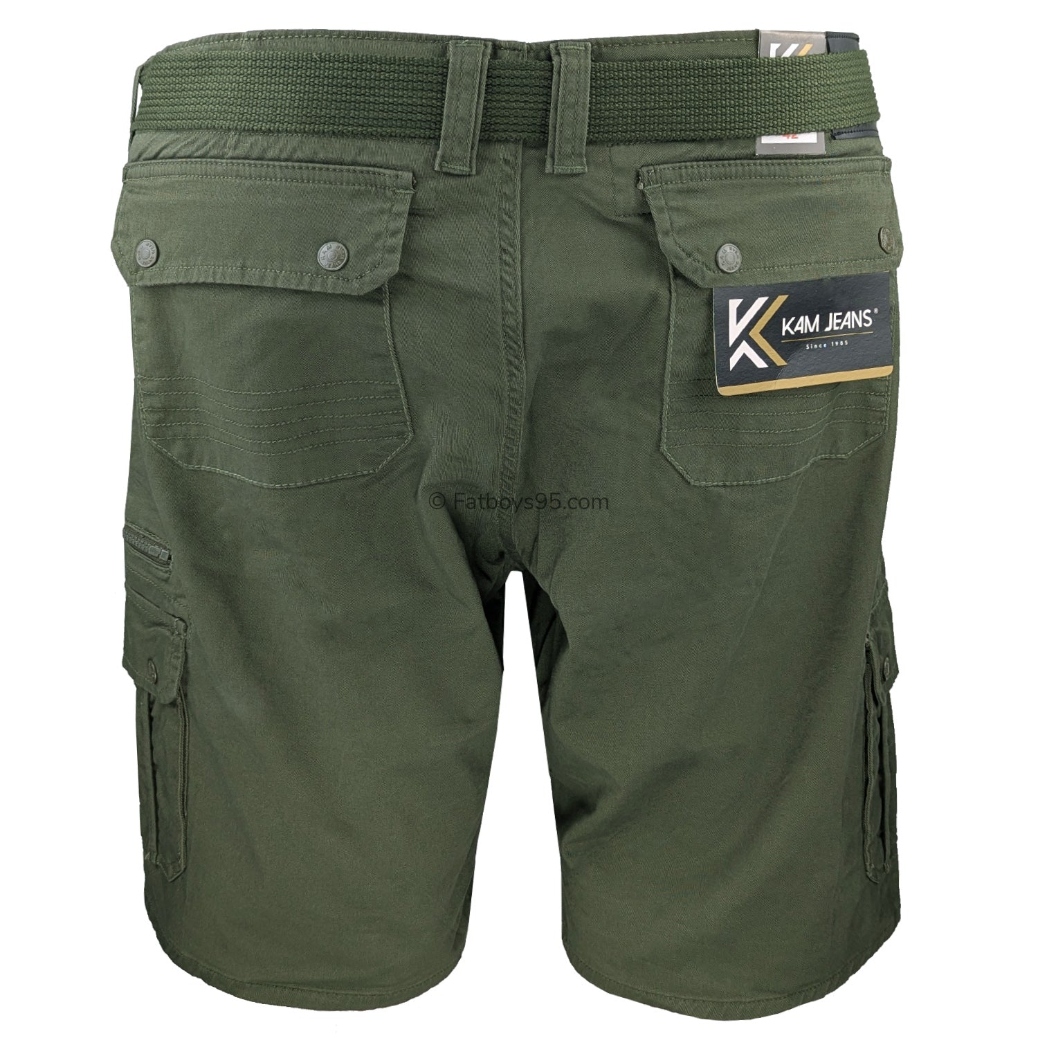 Kam Belted Cargo Stretch Shorts - KBS 343 - Khaki 4