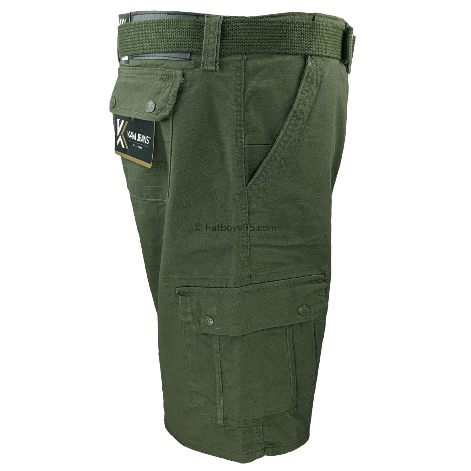 Kam Belted Cargo Stretch Shorts - KBS 343 - Khaki 6