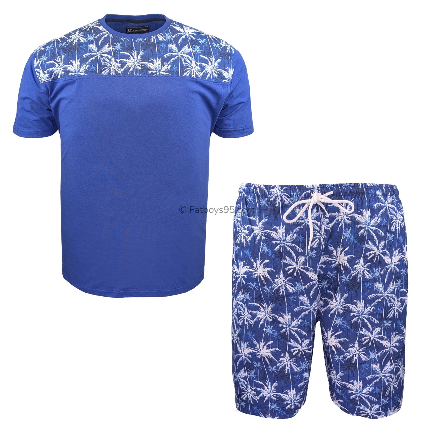 Kam Palm Tree PJs - KBS 5002 - Electric Blue 1