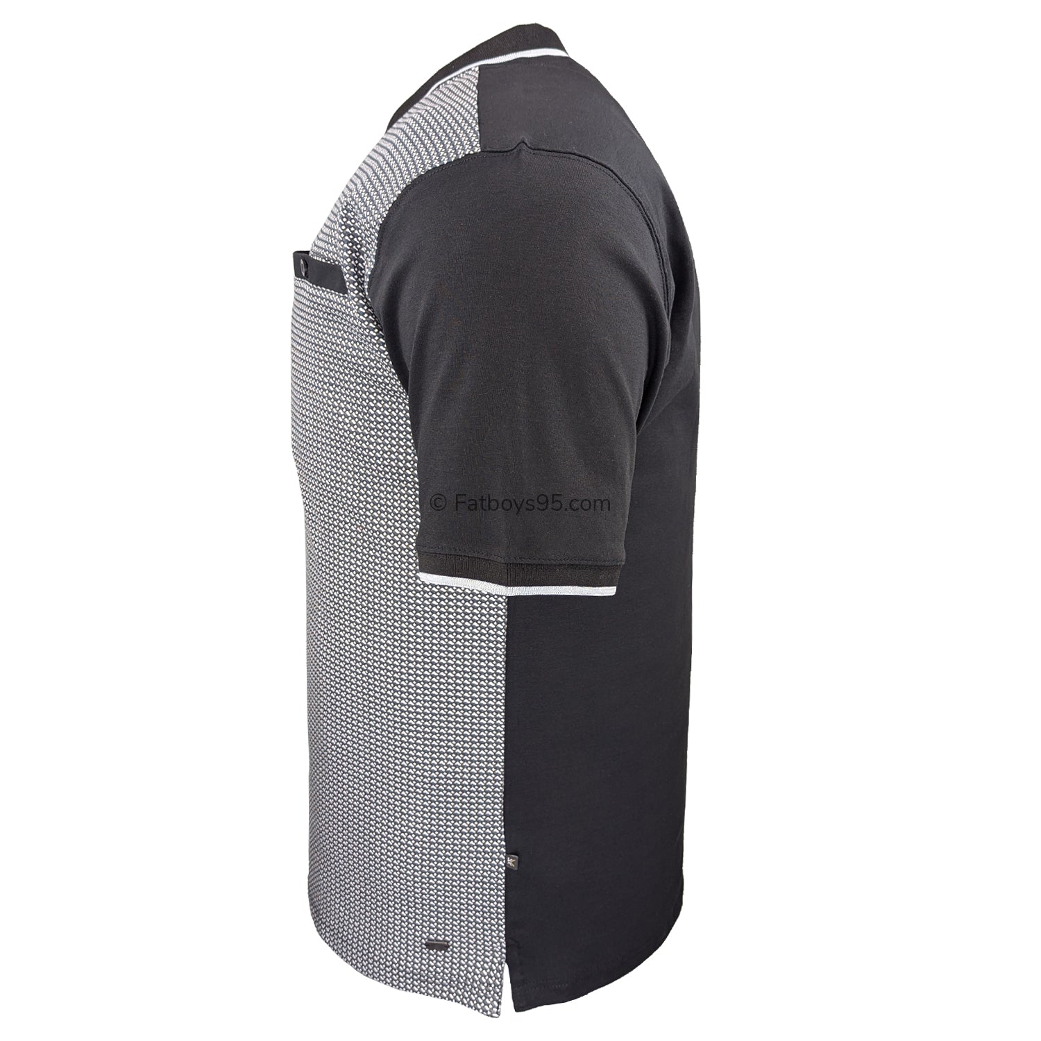 Kam Smart Mini Geo Print Polo - KBS 5518 - Black 5