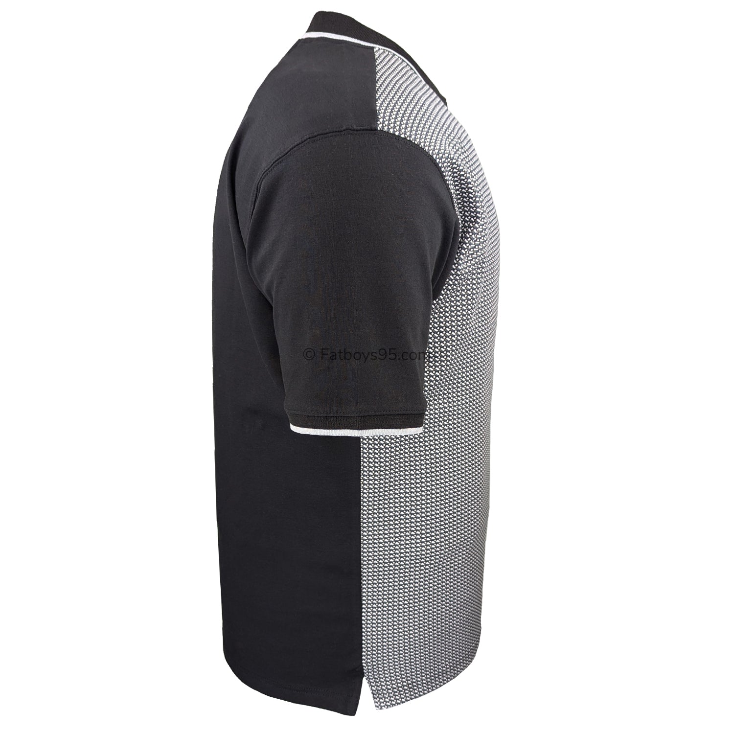 Kam Smart Mini Geo Print Polo - KBS 5518 - Black 6