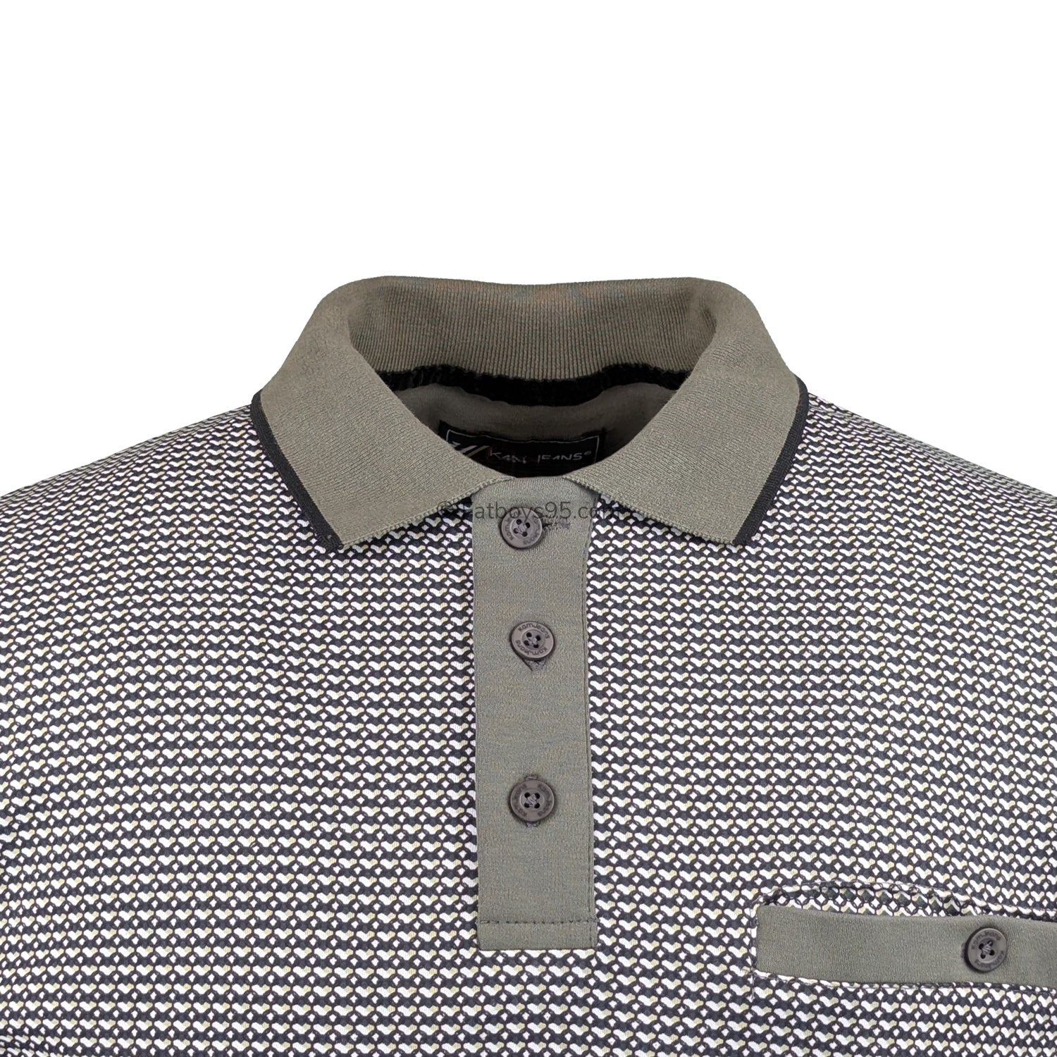 Kam Smart Mini Geo Print Polo - KBS 5518 - Taupe 2