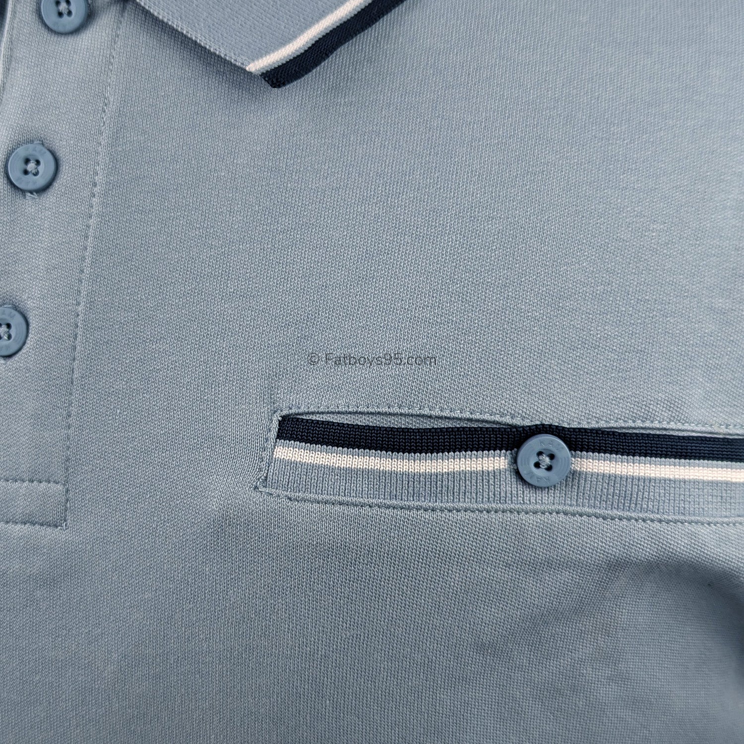 Kam Tipped Polo - KBS 5537 - Dusty Blue 3