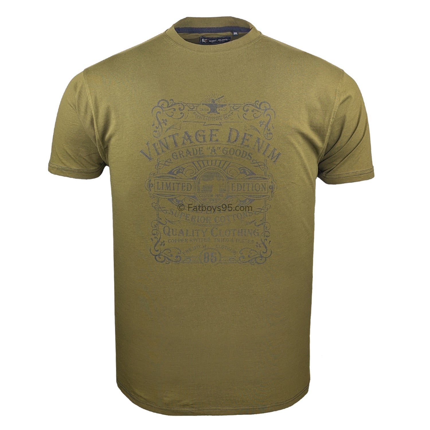 Kam Vintage Denim T-Shirt - KBS 5786 - Dark Olive