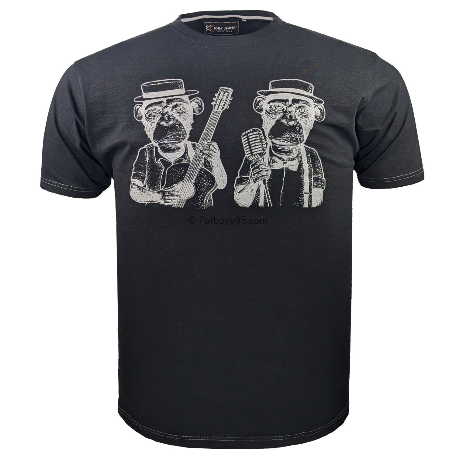 Kam Music Gorilla Print Tee - KBS 5812 - Black 1