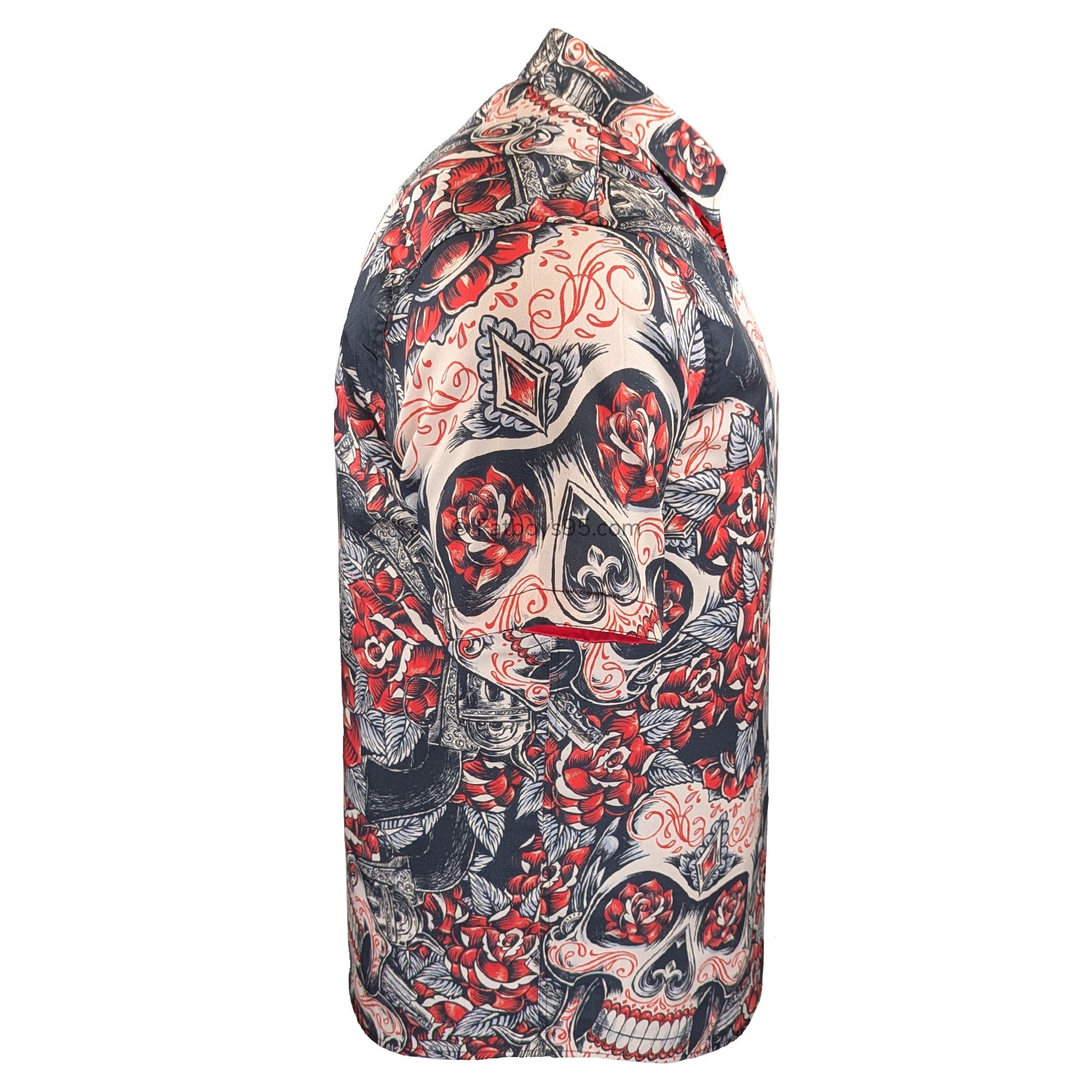 Kam Skull and Roses S/S Shirt - KBS 6062 - Black 5