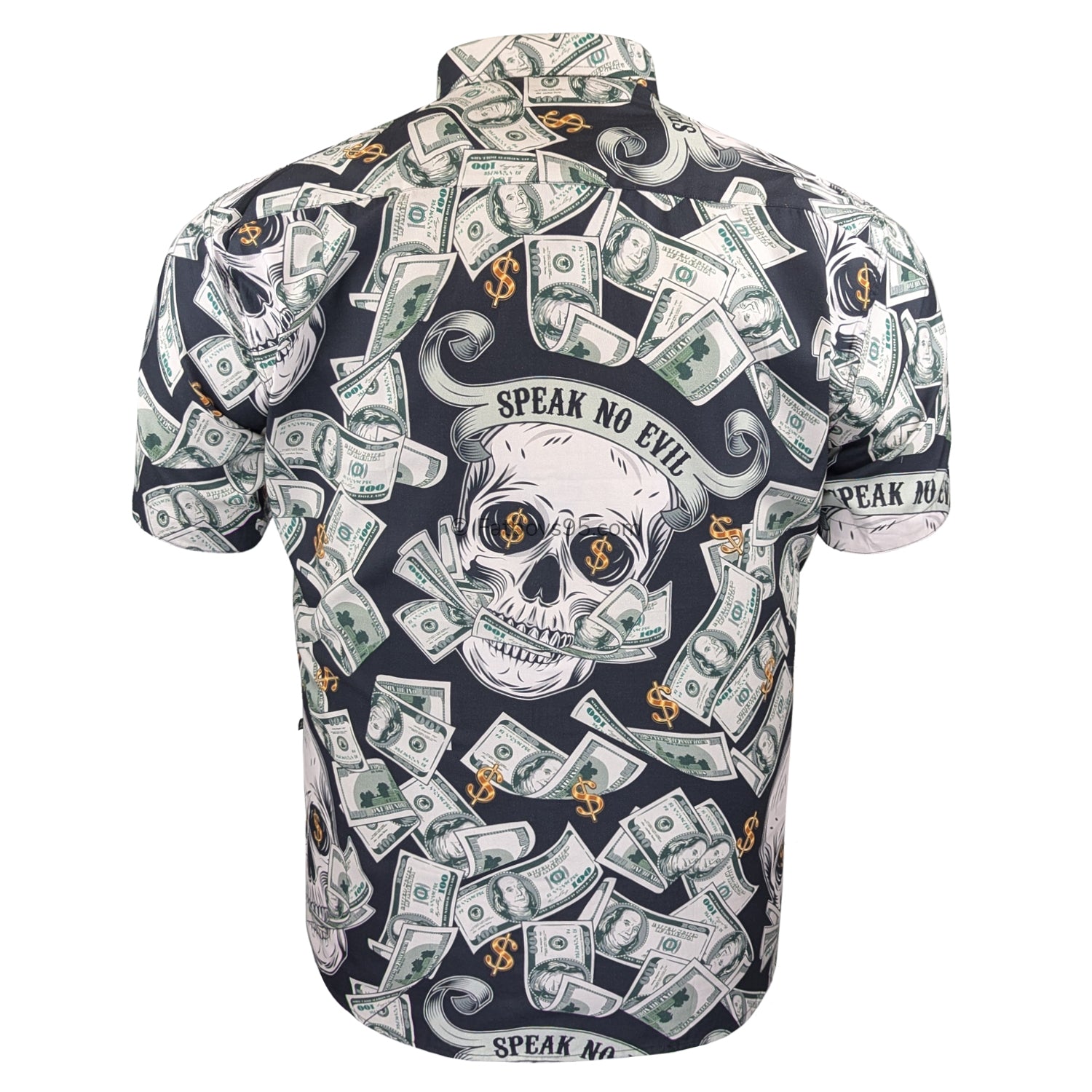 Kam Dollar Bills S/S Shirt - KBS 6064 - Black