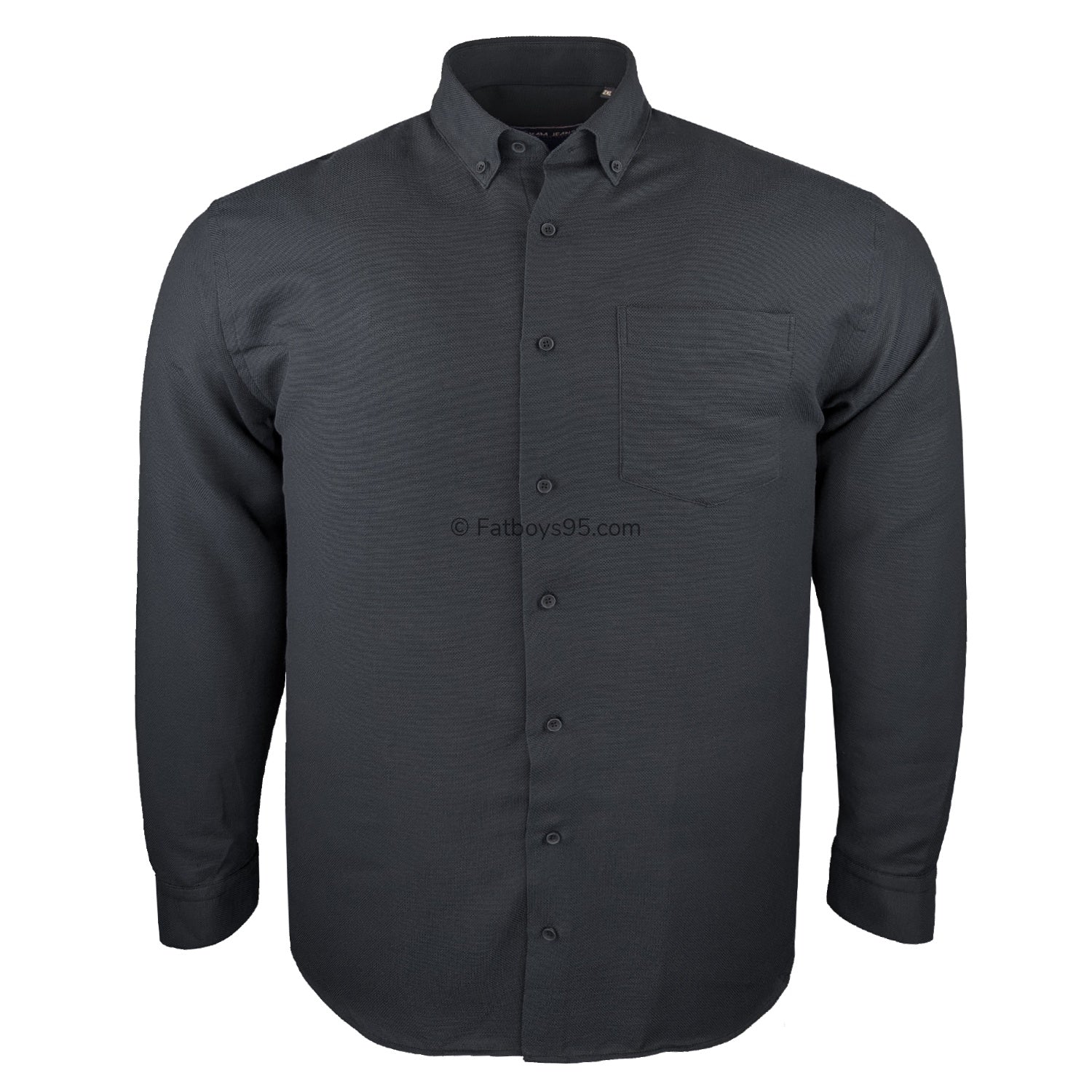 Kam Dobby Weave L/S Shirt - KBS 6357 - Black 1