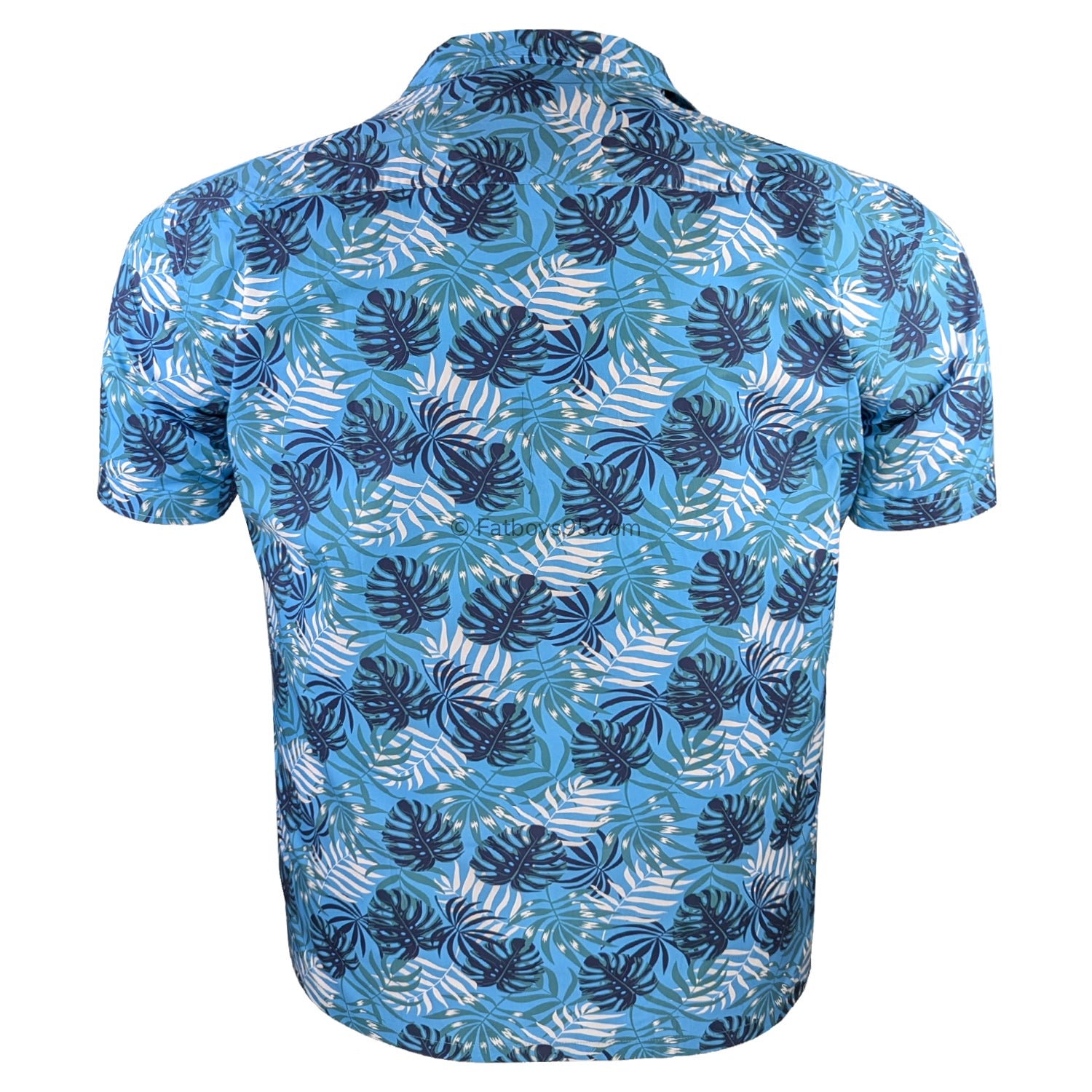 Kam Hawaiian Print S/S Shirt - KBS 6393 - Aqua 3