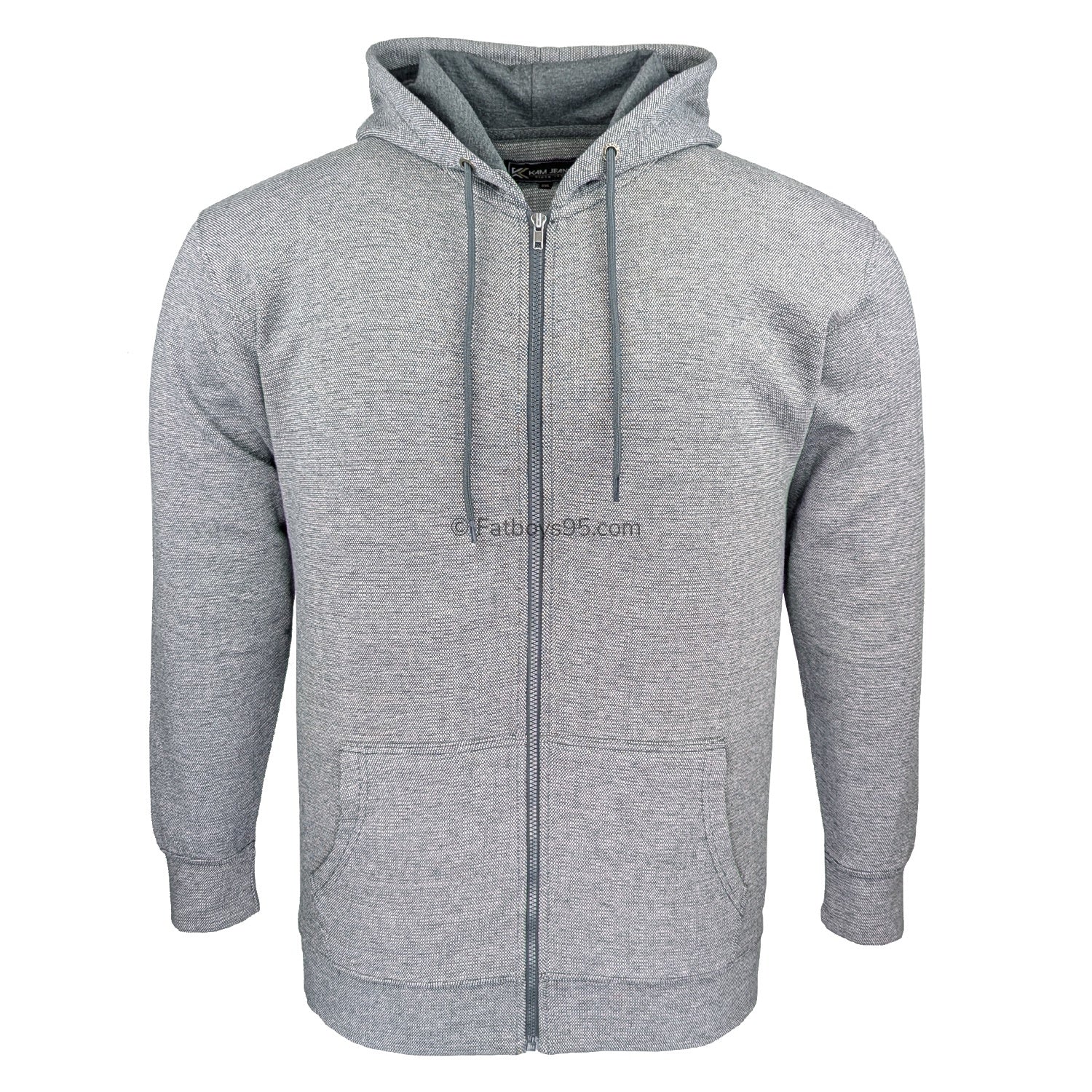 Kam Textured Full Zip Hoody - KBS 7078 - Charcoal 1
