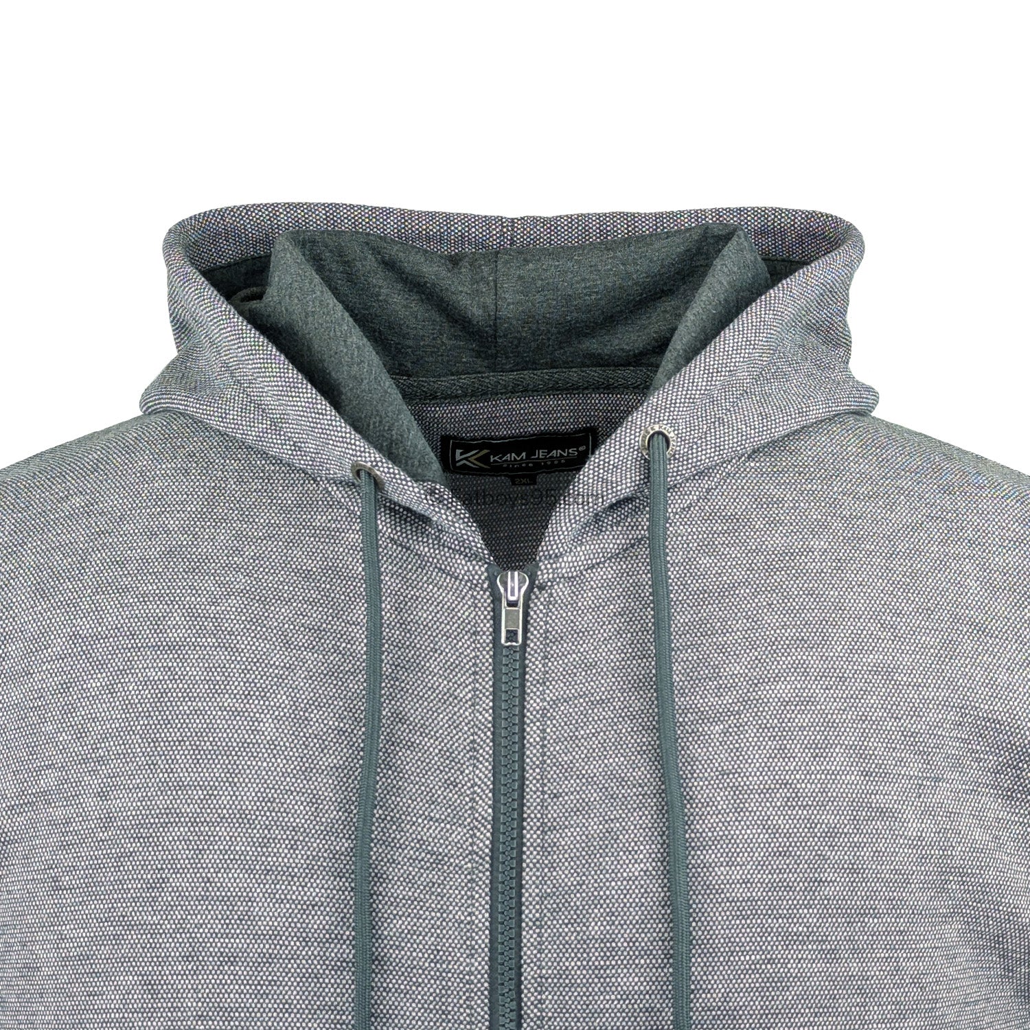 Kam Textured Full Zip Hoody - KBS 7078 - Charcoal 2