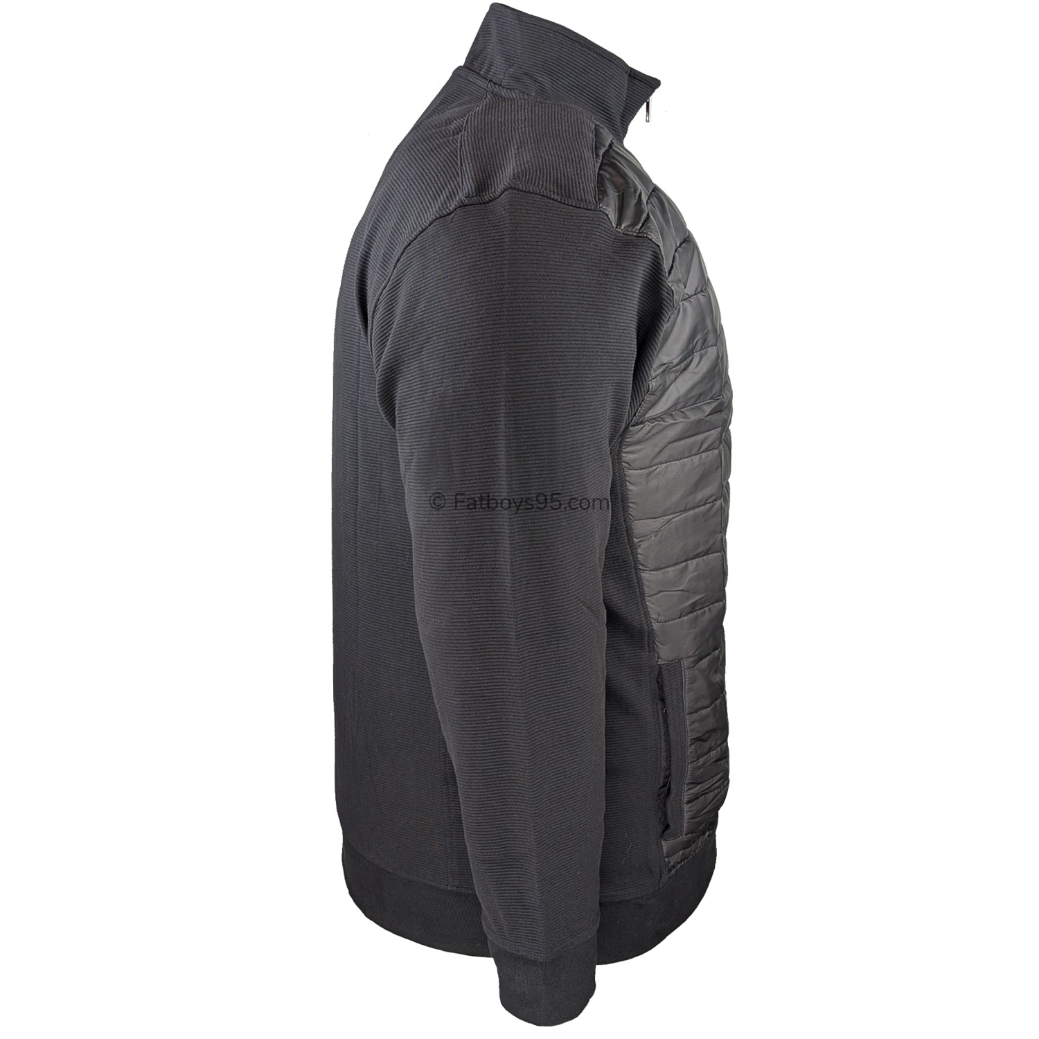 Kam Full Zip Jacquard Self Stripe Bubble Jacket - KBS 7091 - Black 5