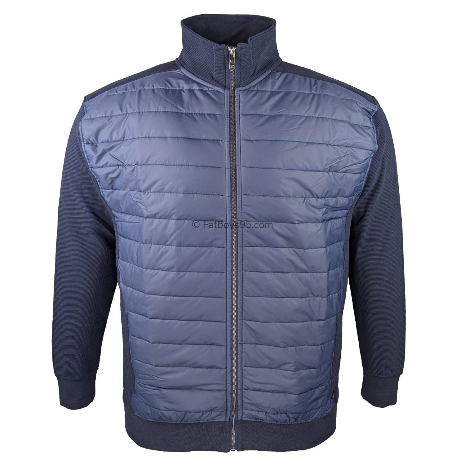 Kam Full Zip Jacquard Self Stripe Bubble Jacket - KBS 7091 - Navy 1