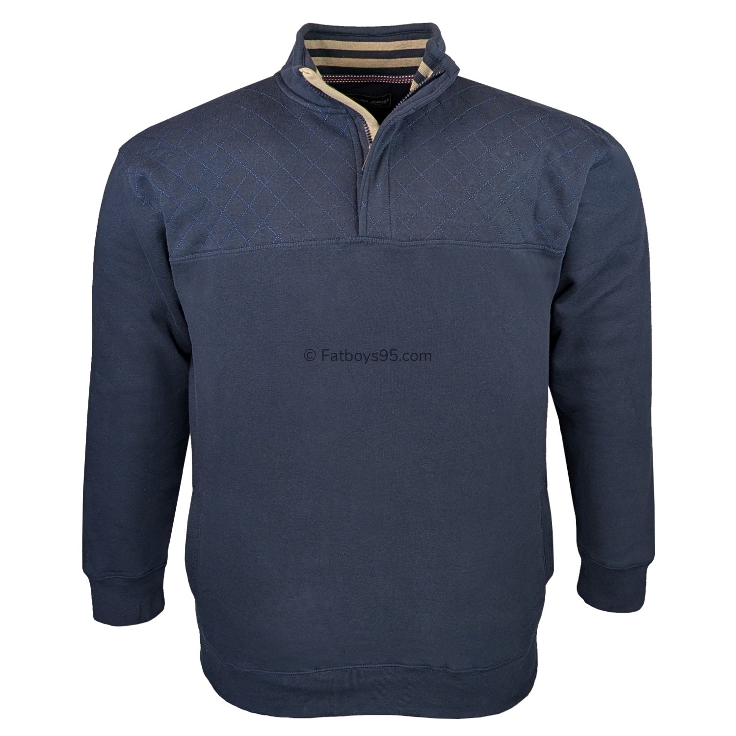 Kam 1/4 Zip Panel Mock Sweat Top - KBS 7092 - Carbon 1