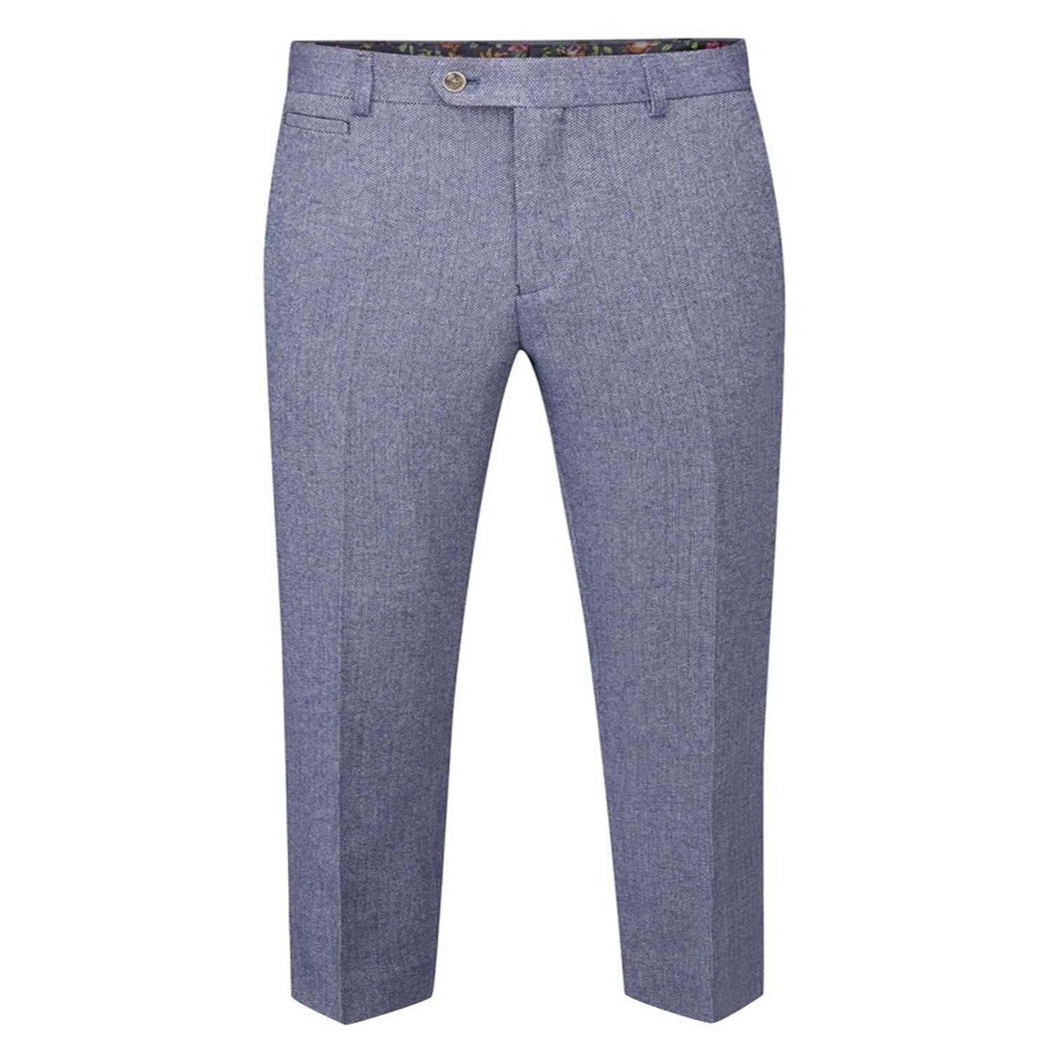 Skopes Tweed Herringbone Suit Trousers - MM70050 - Jude - Blue