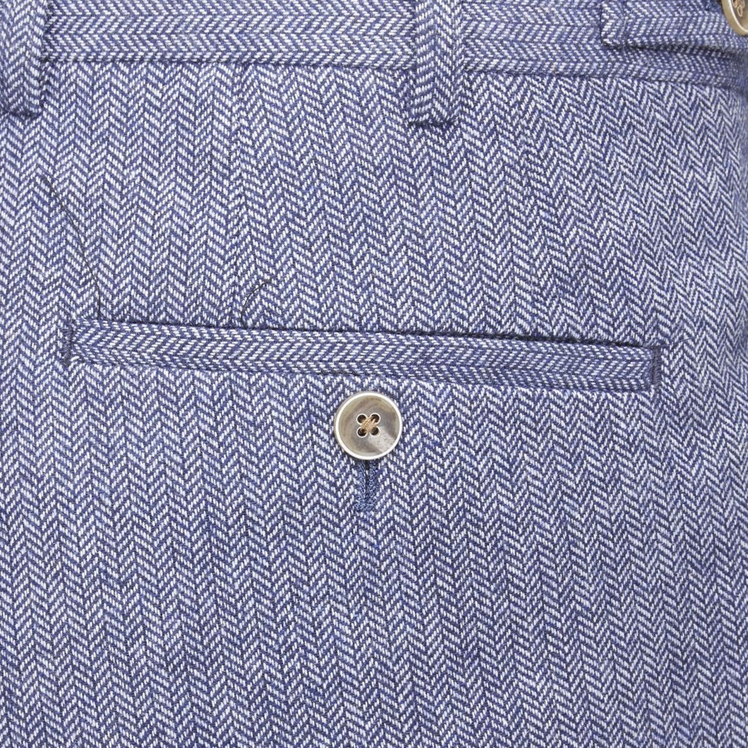 Skopes Tweed Herringbone Suit Trousers - MM70050 - Jude - Blue