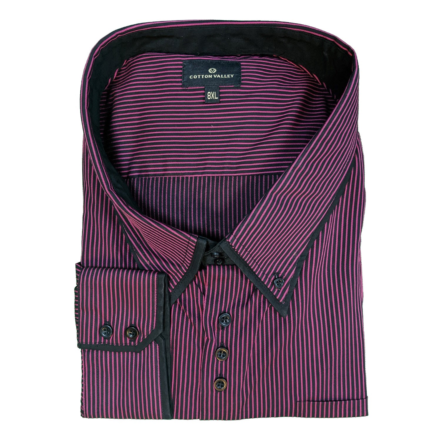 Cotton Valley L/S Stripe Shirt - 15513 - Red / Black