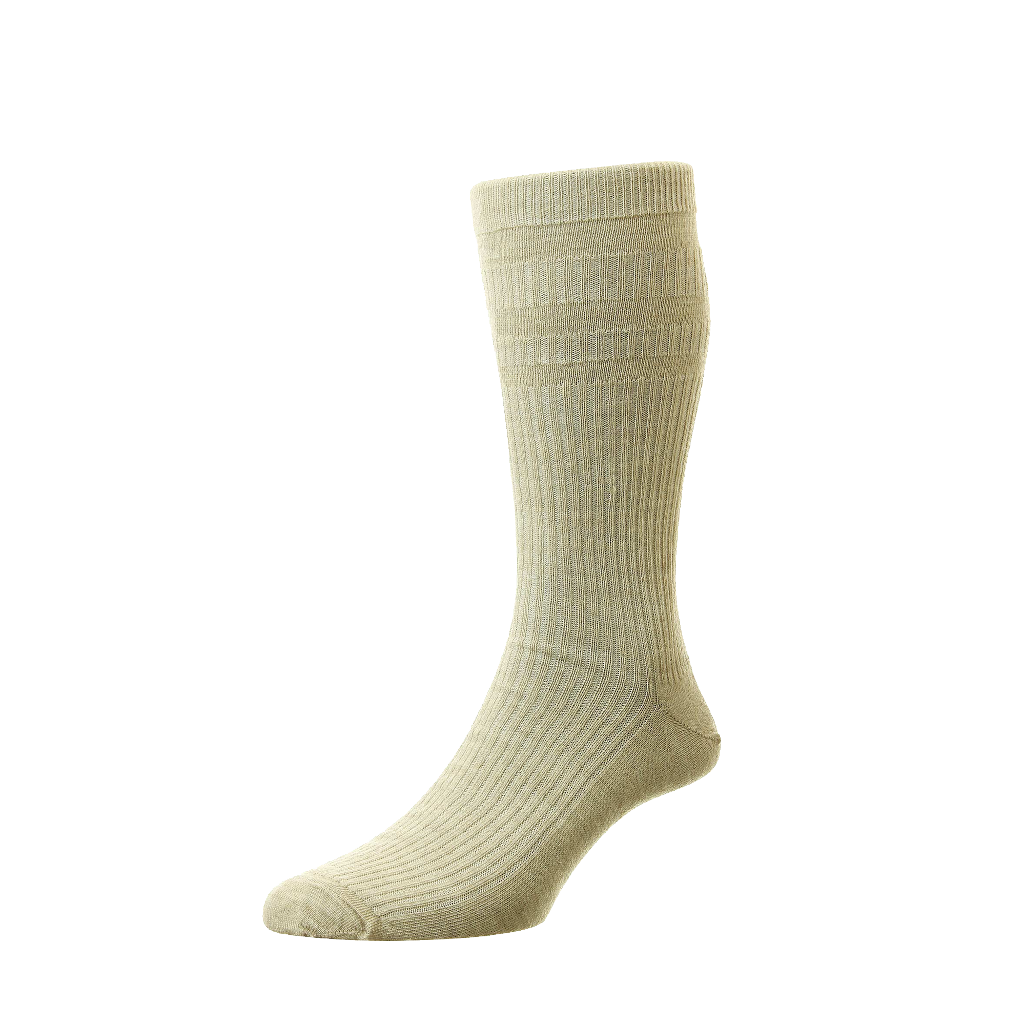 HJ Extra Wide Softop Socks - HJ191H - Cotton - Oatmeal