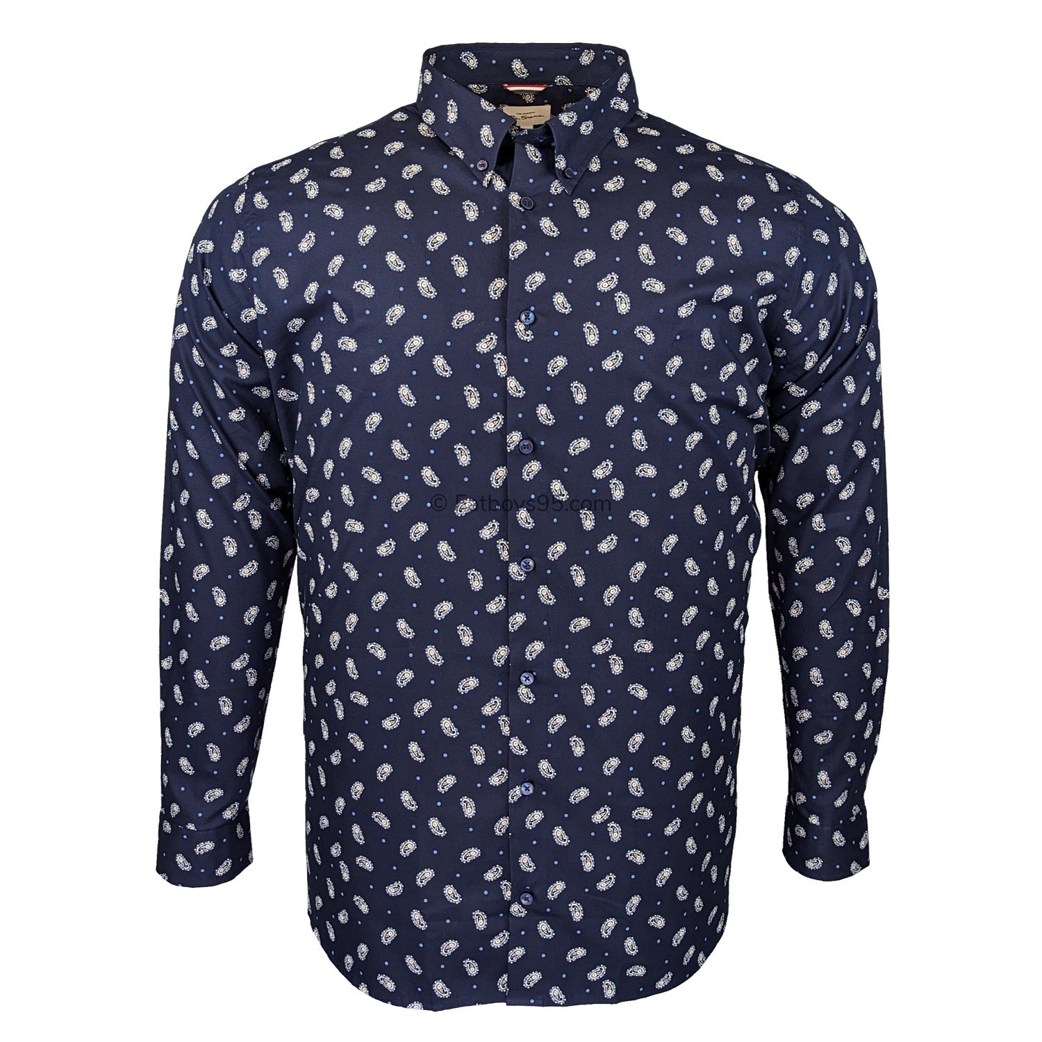 Ben Sherman Micro Paisley L/S Shirt - 0074125IL - Dark Navy 1