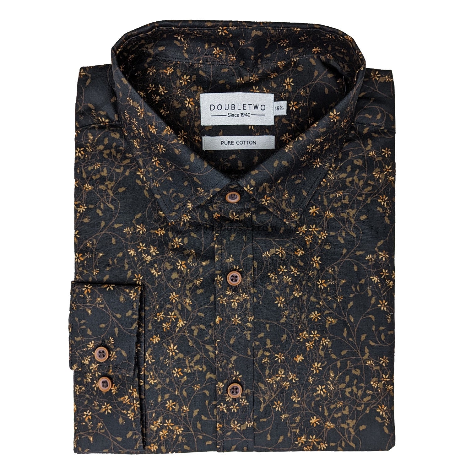 Double Two Floral L/S Shirt - GS4209 - Black 1