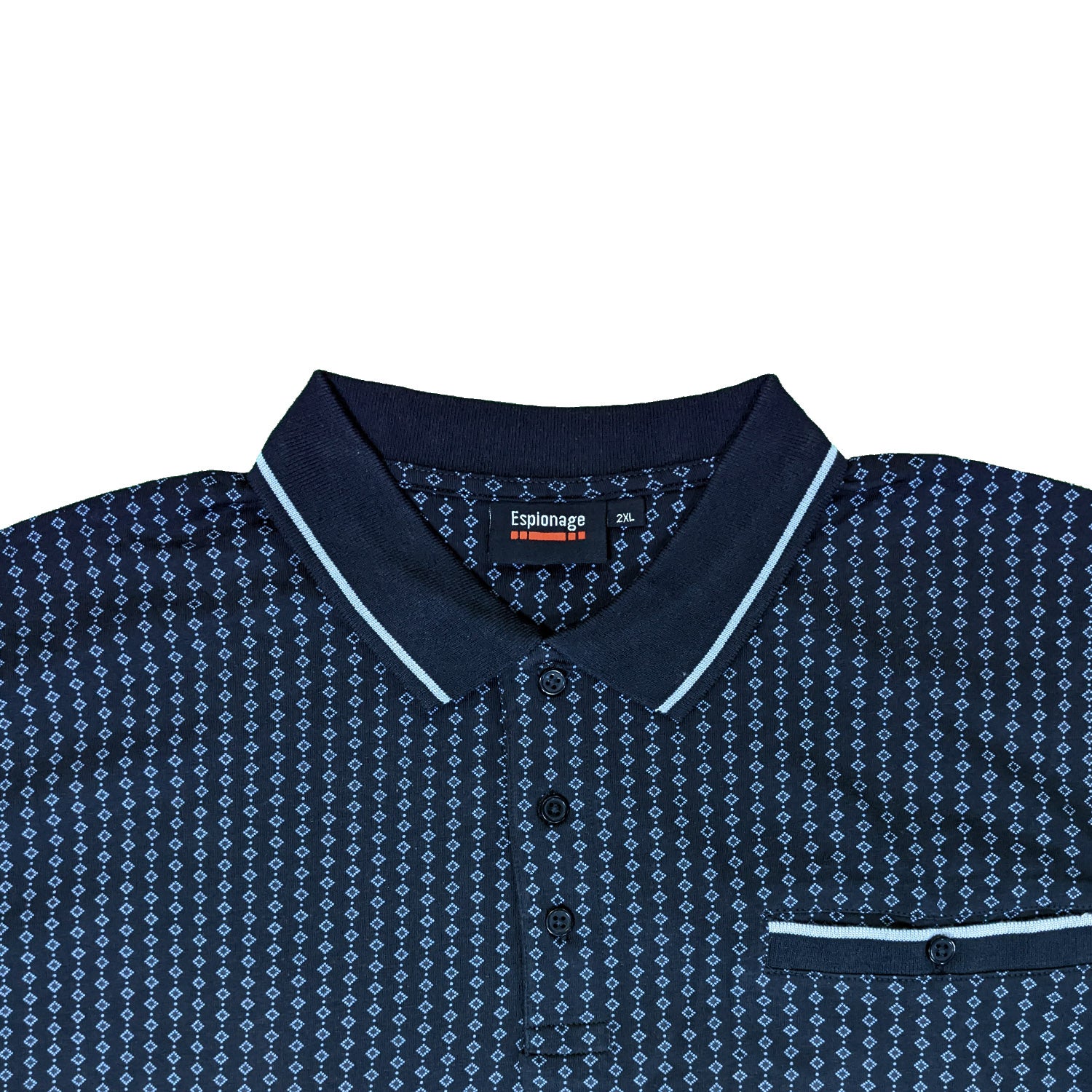 Espionage Diamond Jersey Polo - P189 - Navy / Blue 2