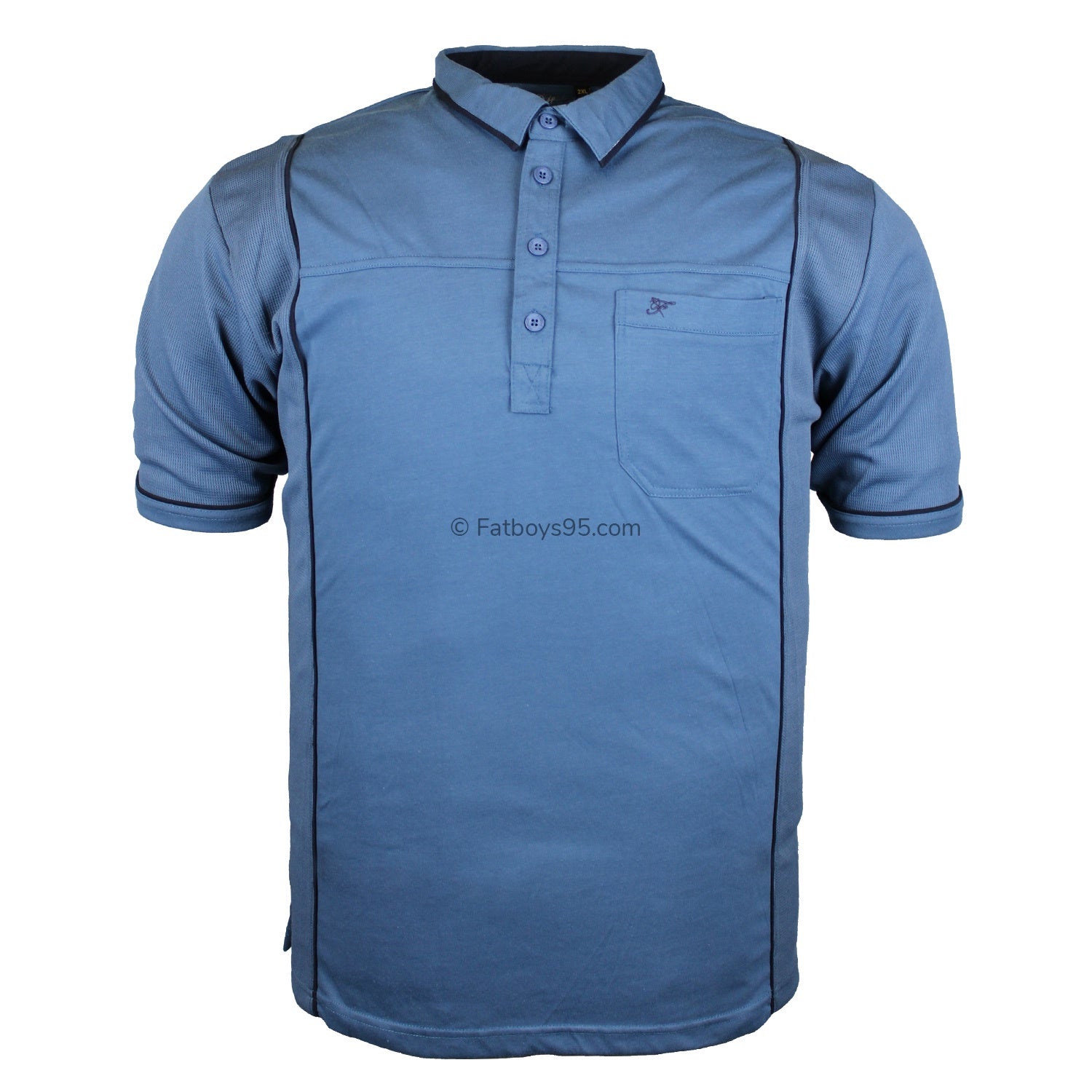 Forge Light Weight Panelled Golf Polo - FBS 419 - Denim 1
