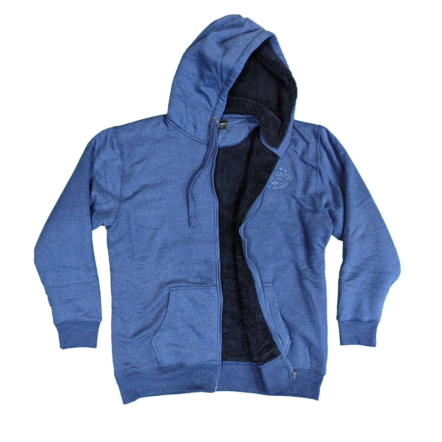 Kam Full Zip Sherpa Lined Hoody - KBS 7054 - Royal Blue Marl 4