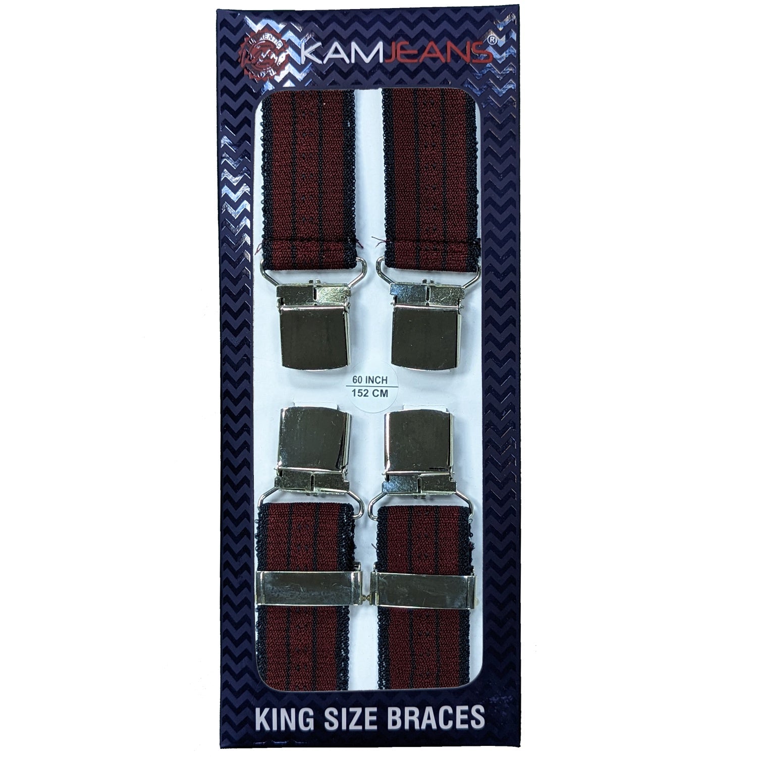 Kam Braces - KBS 954 - Burgundy / Navy Stripe 1