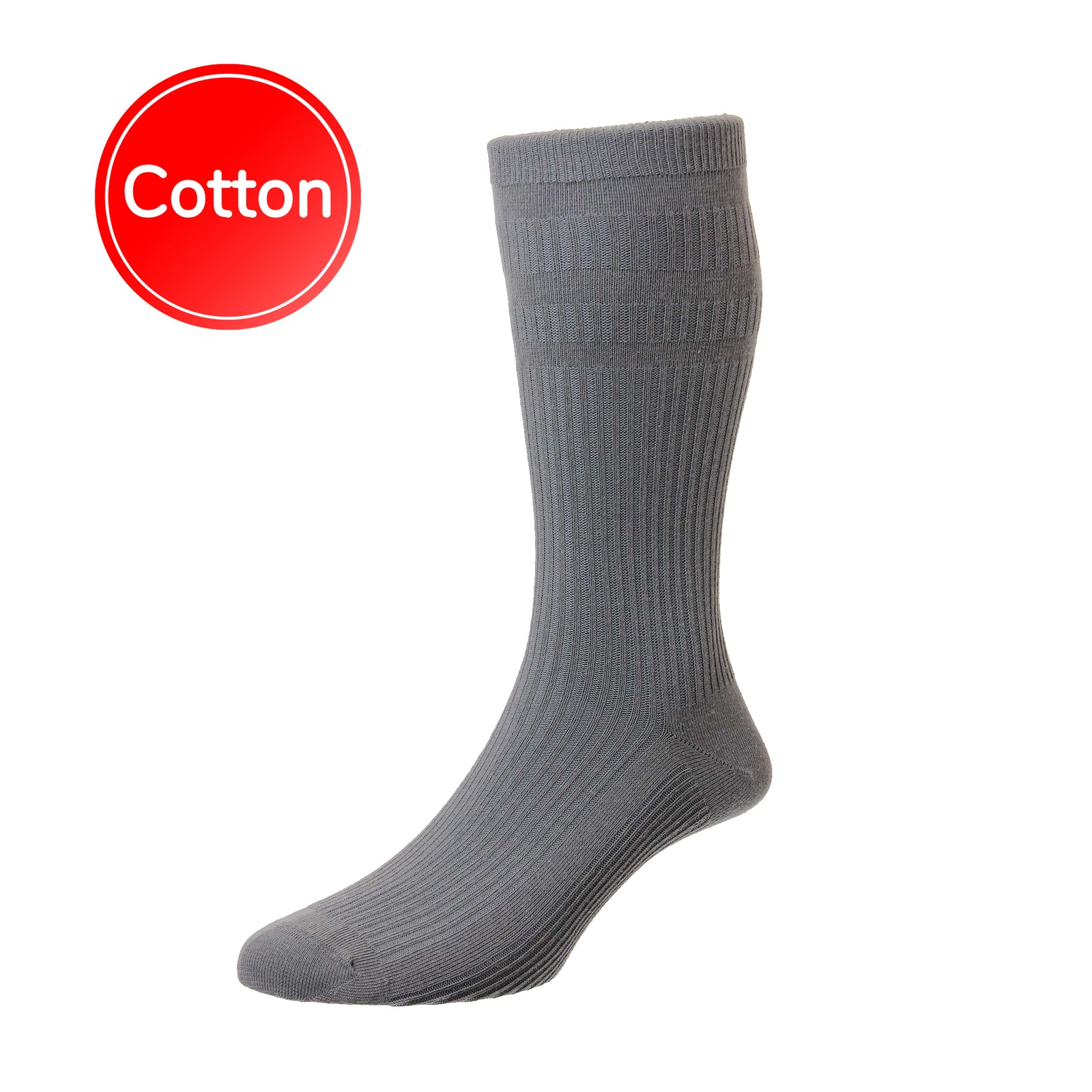 HJ Softop Socks - HJ91 - Cotton - Mid Grey 1