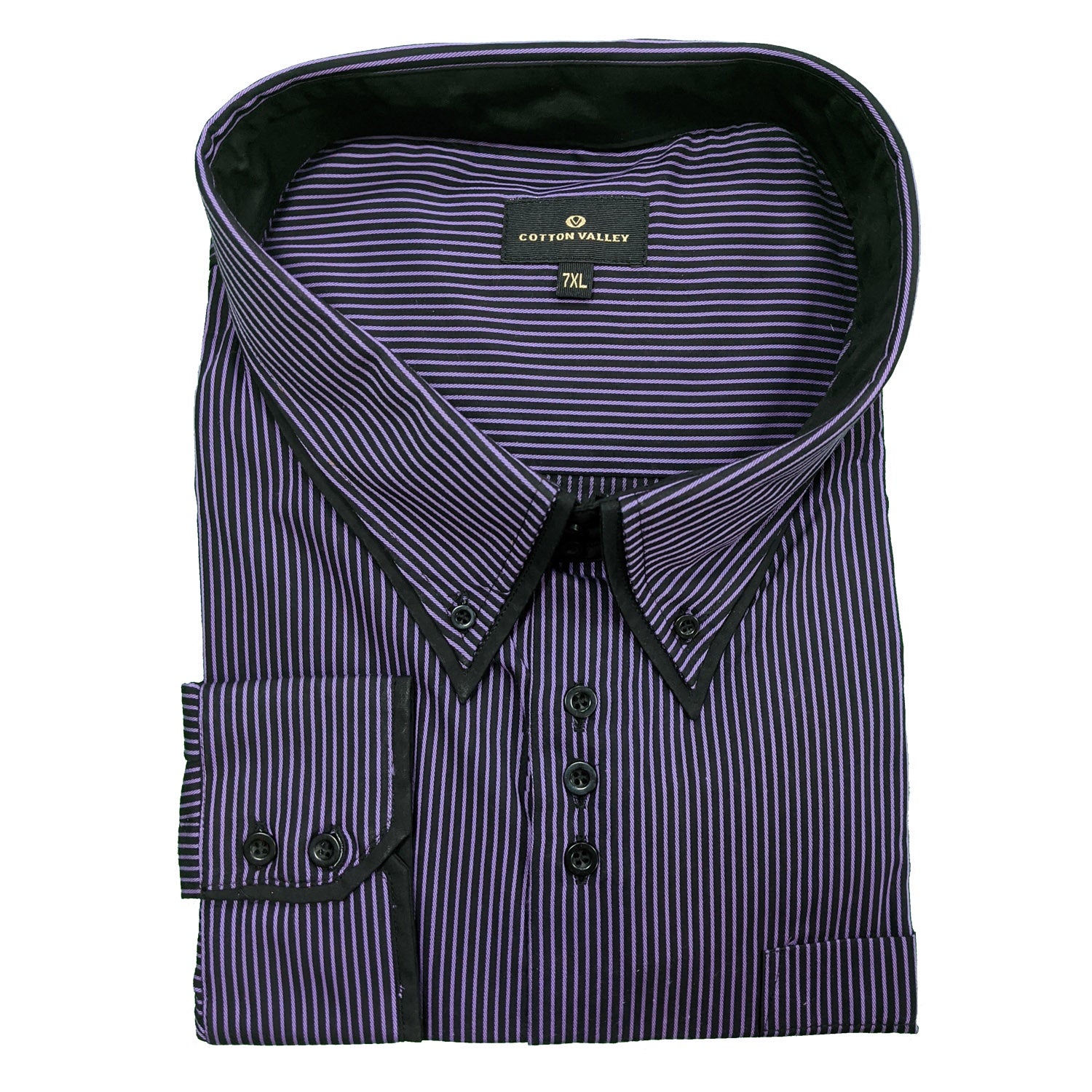 Cotton Valley L/S Stripe Shirt - 15513 - Purple / Black