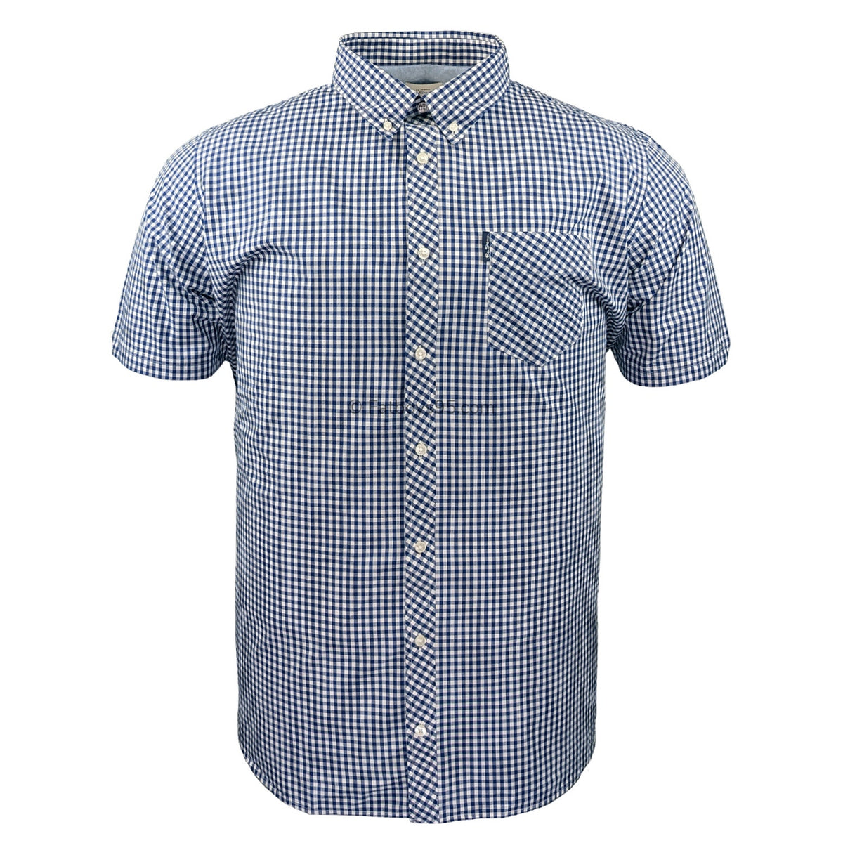 Ben Sherman Signature Core Gingham S/S Shirt - 0059142IL - Dark Blue 1