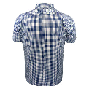 Ben Sherman Signature Core Gingham S/S Shirt - 0059142IL - Dark Blue 3