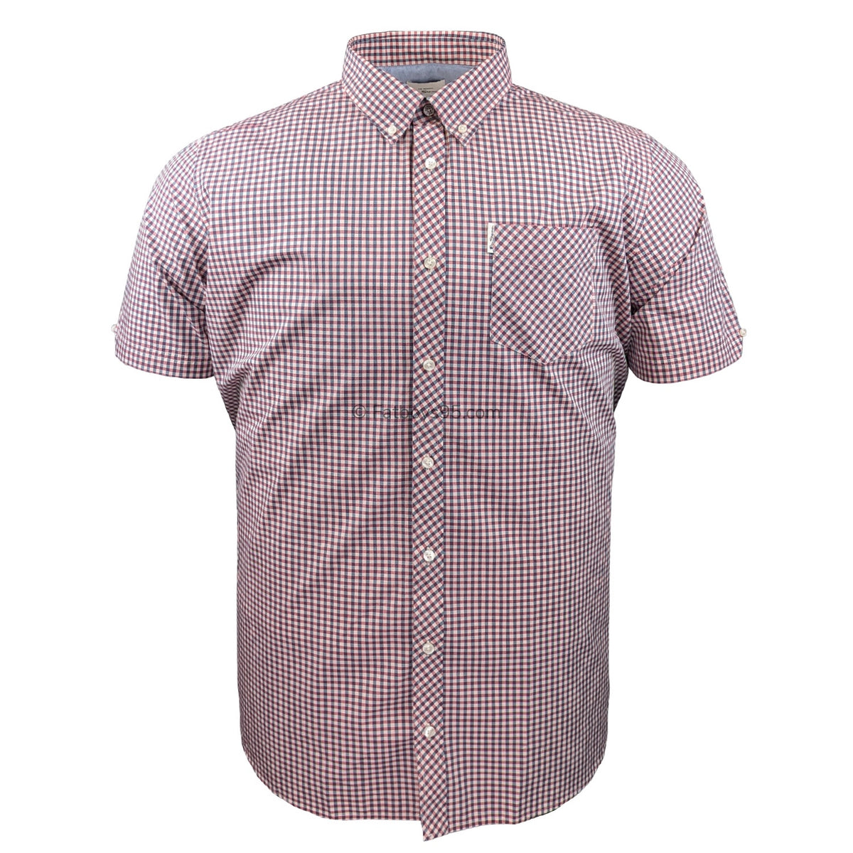 Ben Sherman Signature Core Gingham S/S Shirt - 0059142IL - Scarlet 1