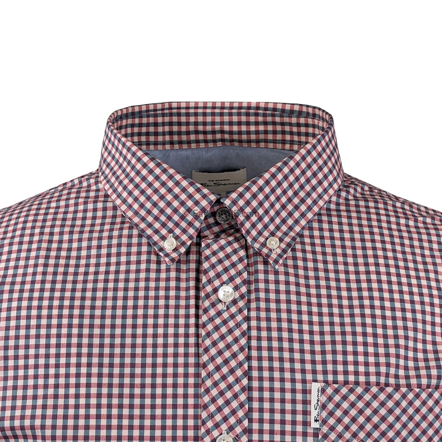 Ben Sherman Signature Core Gingham S/S Shirt - 0059142IL - Scarlet 2