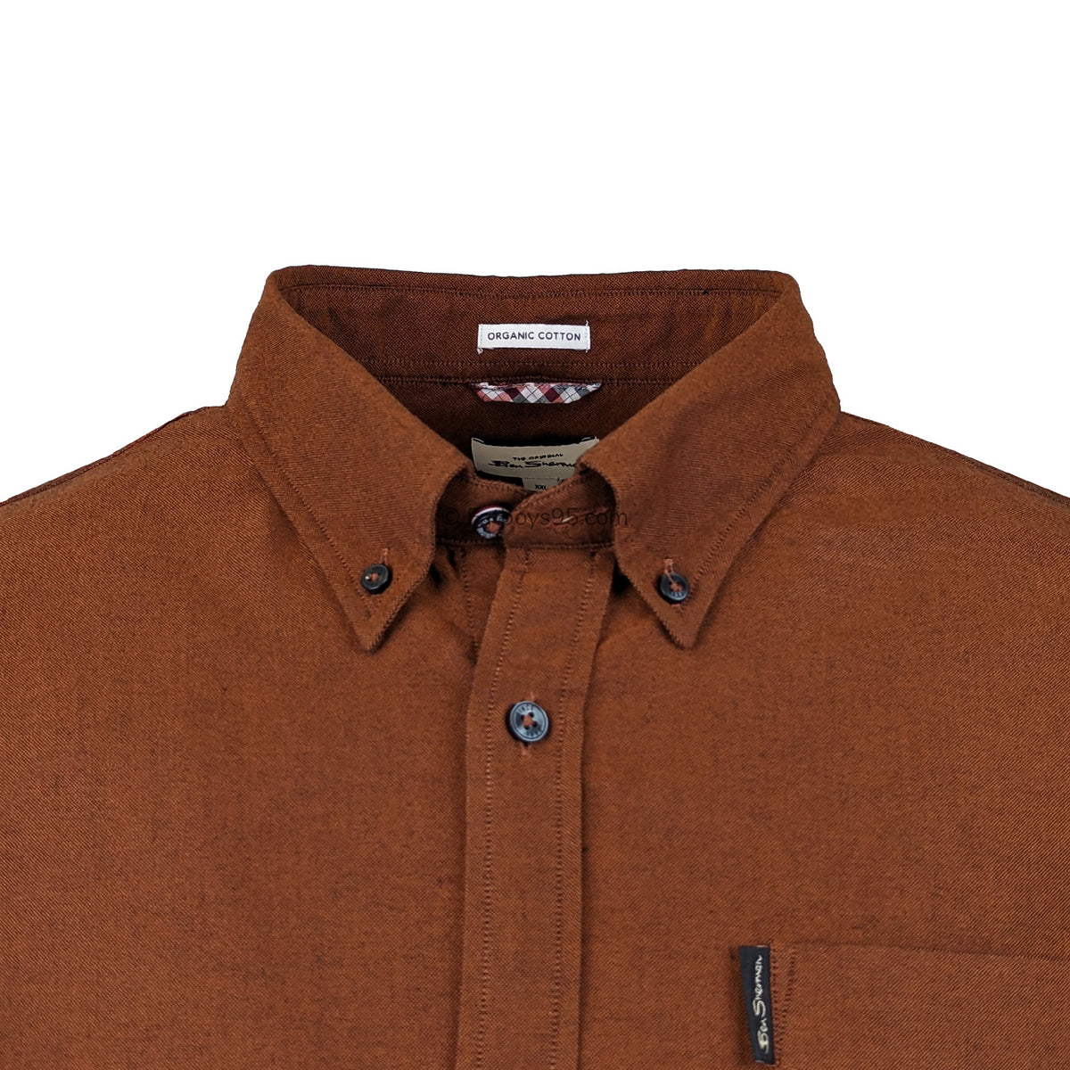 Ben Sherman L/S Oxford Shirt - 0065094IL - Burnt Orange 2