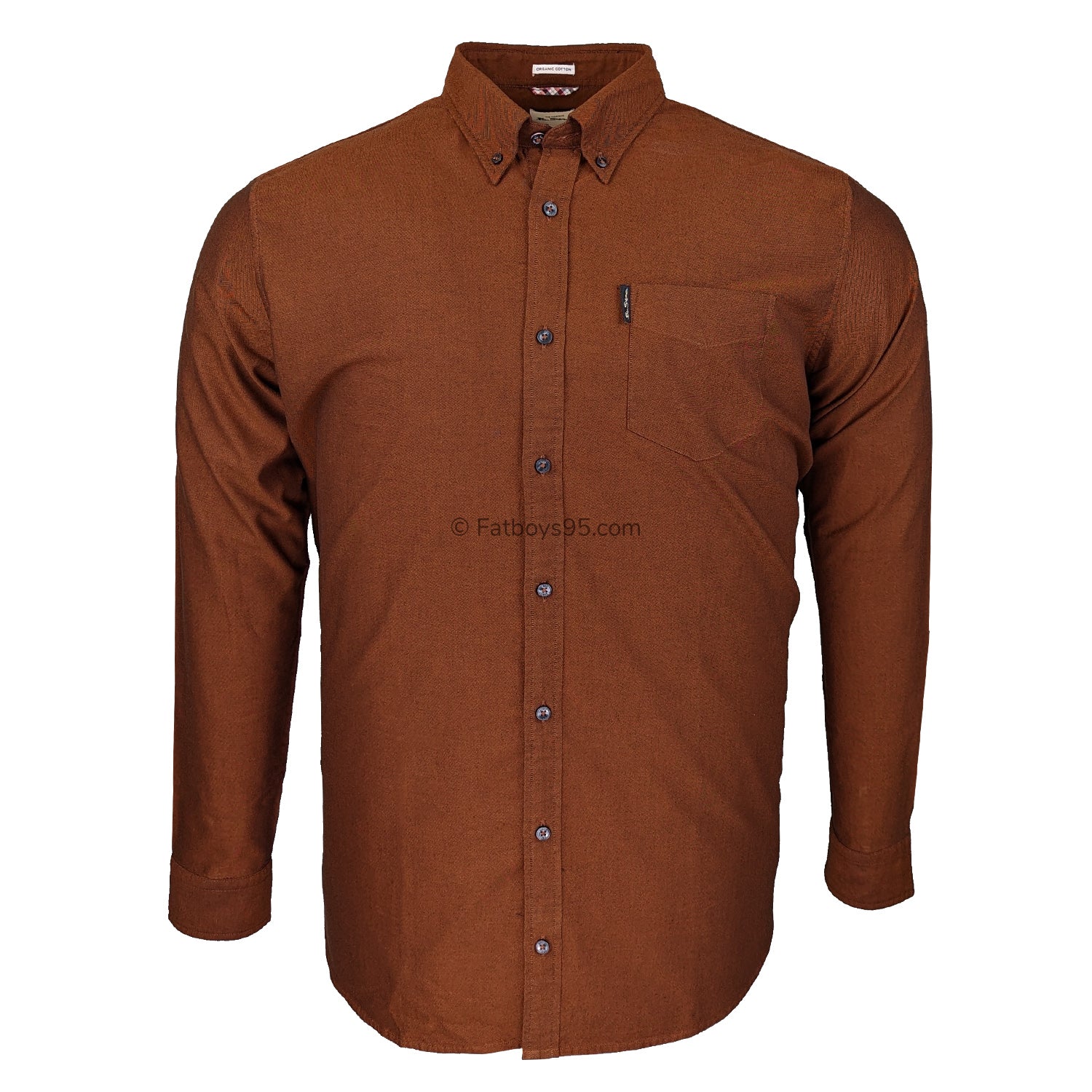 Ben Sherman L/S Oxford Shirt - 0065094IL - Burnt Orange 1